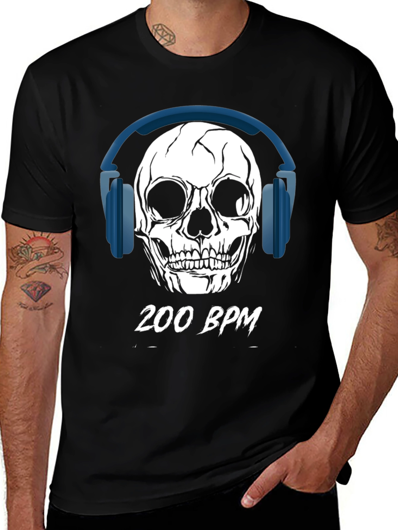 Variant 20 of 200 BPM Skull Graphic Tee