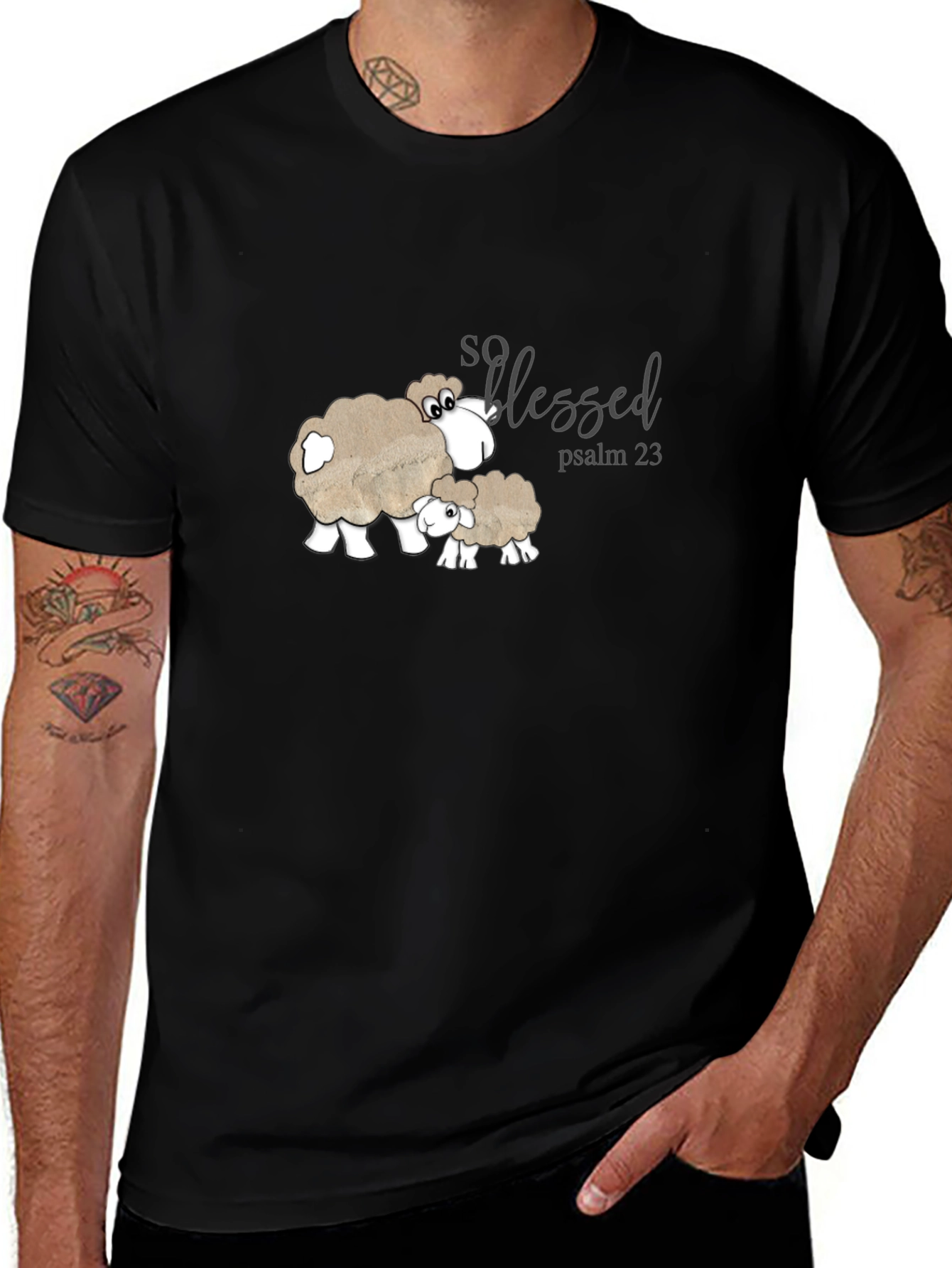 Variant 18 of So Blessed Psalm 23 Sheep T-Shirt