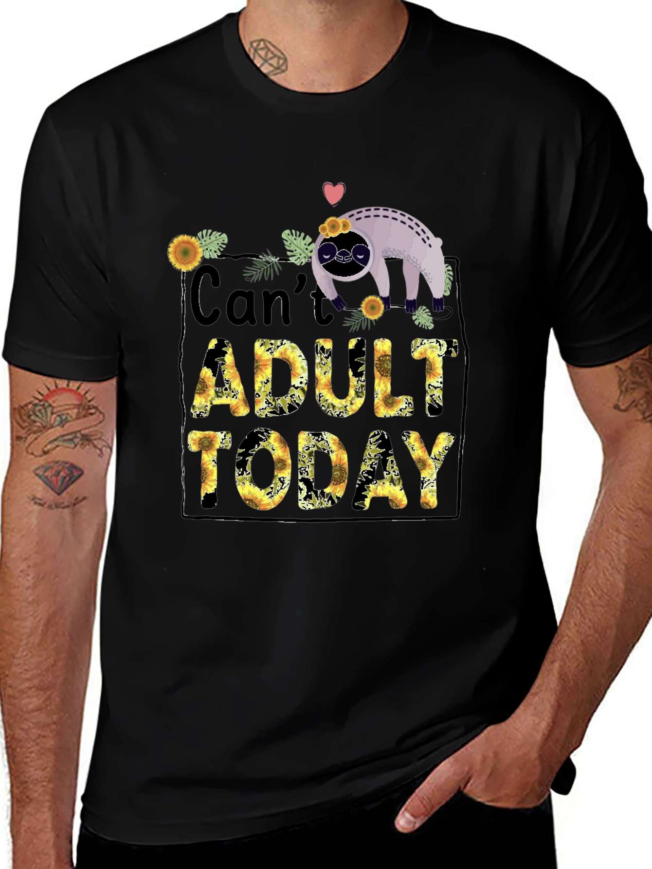 Variant 2 of Can't Adult Today Sloth Graphic Tee