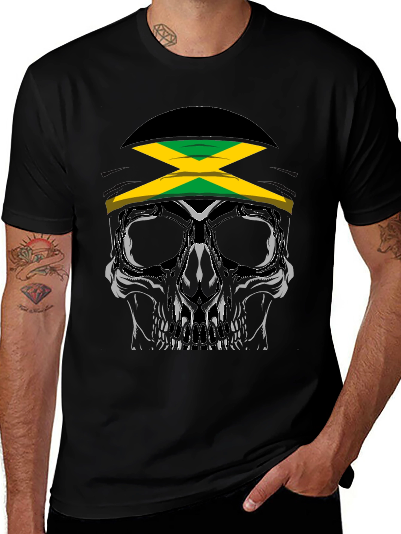 Variant 7 of Jamaican Skull Graphic T-Shirt