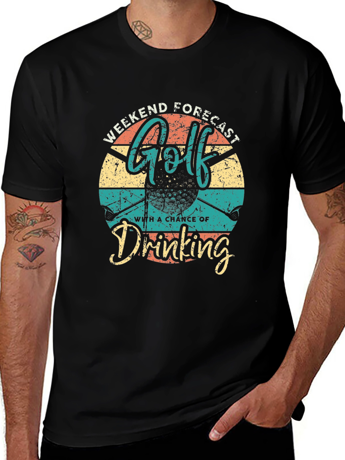 Variant 27 of Golf & Drinking Weekend Forecast Graphic Tee