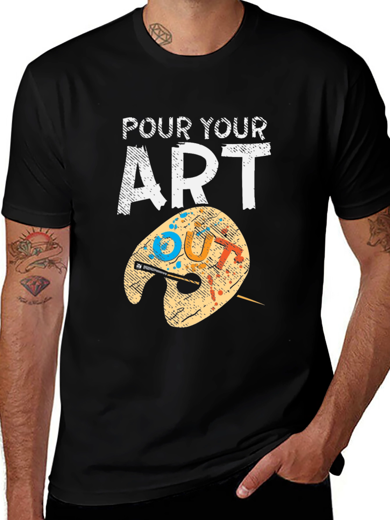 Pour Your Art Out T-Shirt - Artist Palette Design