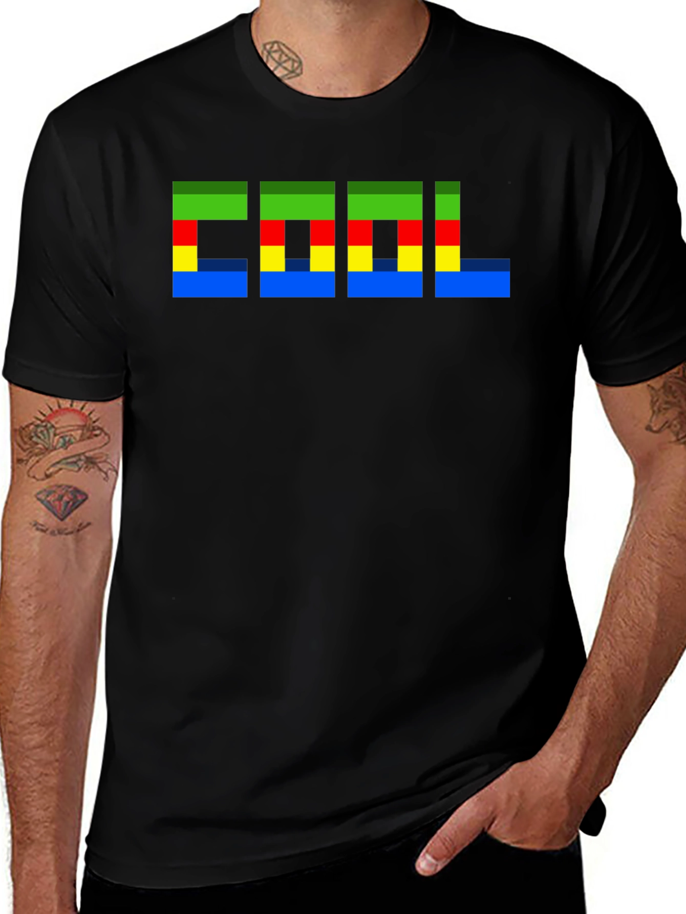 Variant 5 of Pixelated Cool Graphic Black T-Shirt