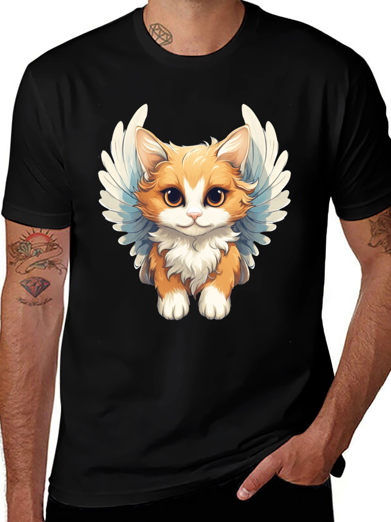 Variant 18 of Cute Angel Cat Graphic Tee