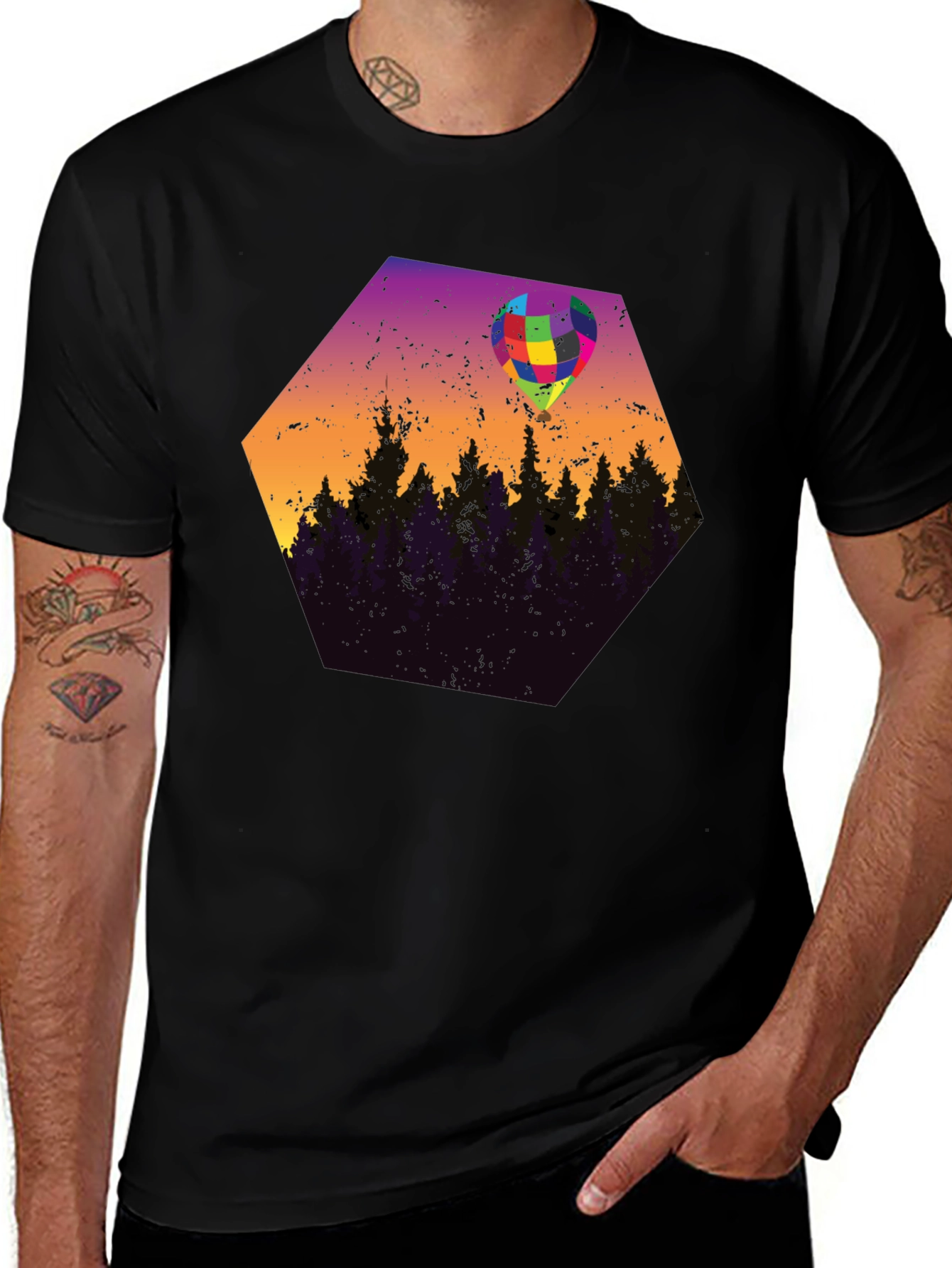 Variant 15 of Abstract Balloon Forest Graphic Tee