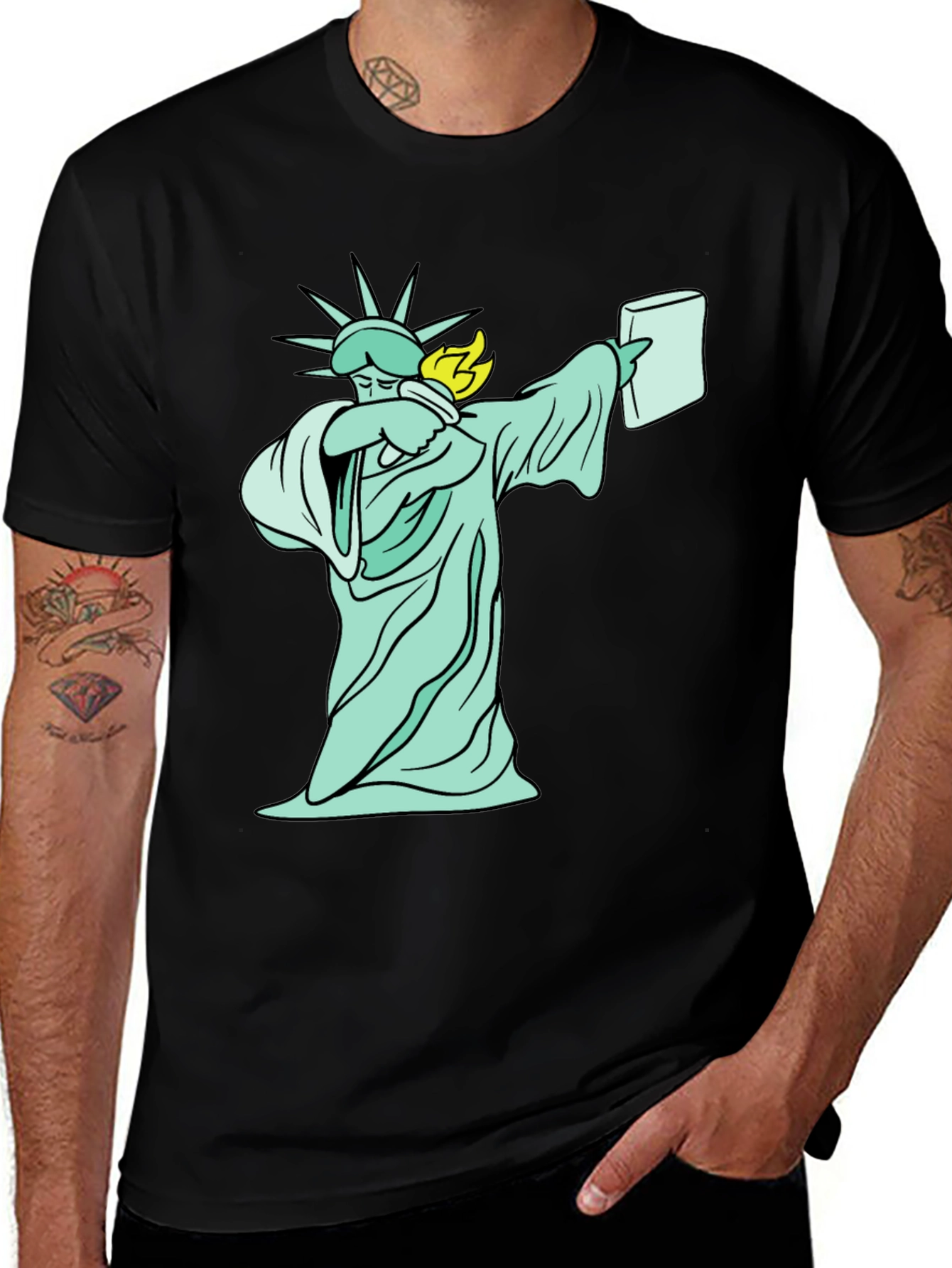 Variant 11 of Dabbing Statue of Liberty T-Shirt - Funny Design