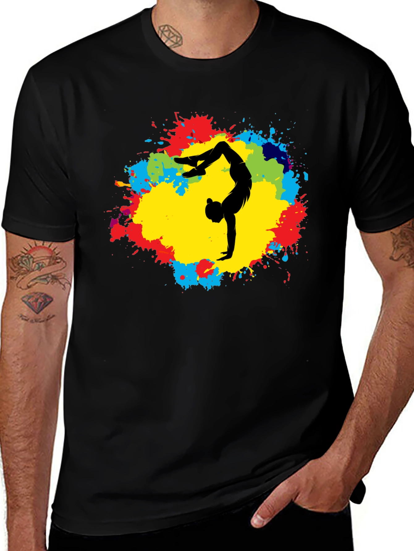 Variant 30 of Gymnast Splash Black T-Shirt