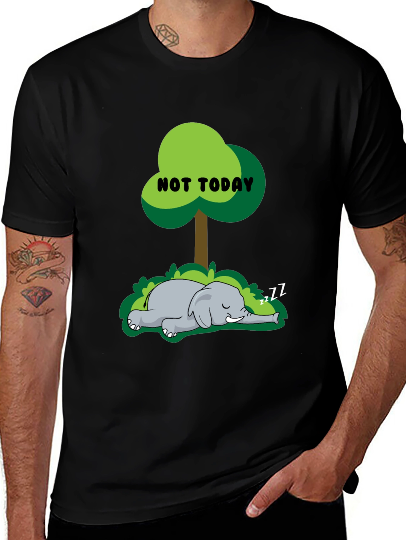 Variant 29 of Not Today Elephant Graphic T-Shirt