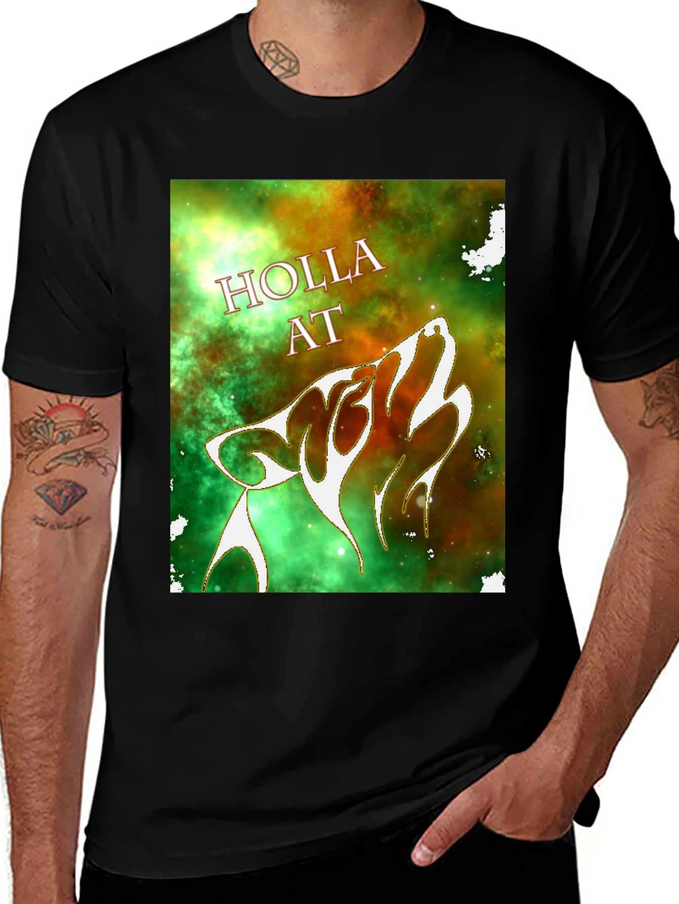 Variant 4 of Holla At Wolf Graphic T-Shirt - Black