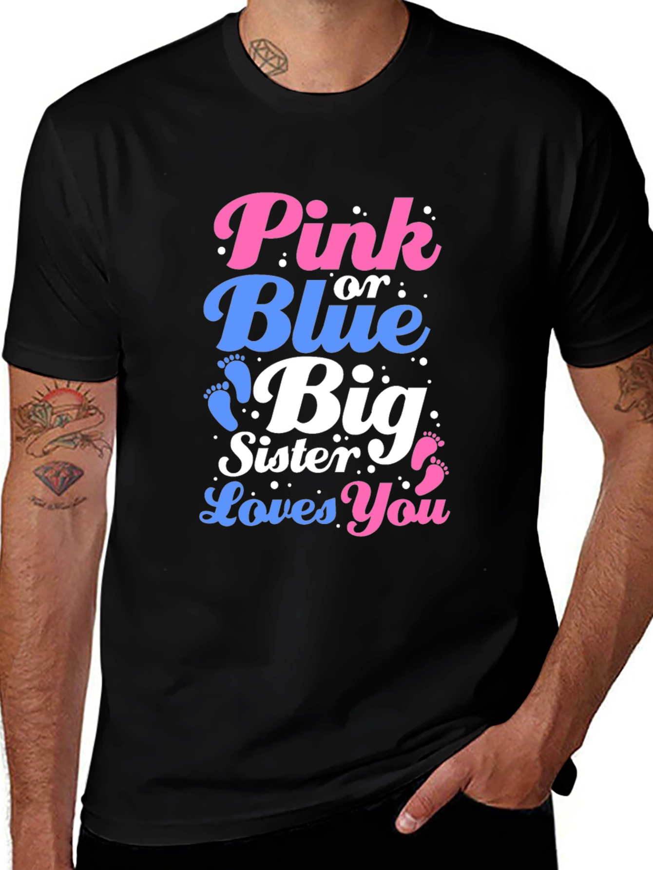 Pink or Blue Big Sister Loves You T-Shirt
