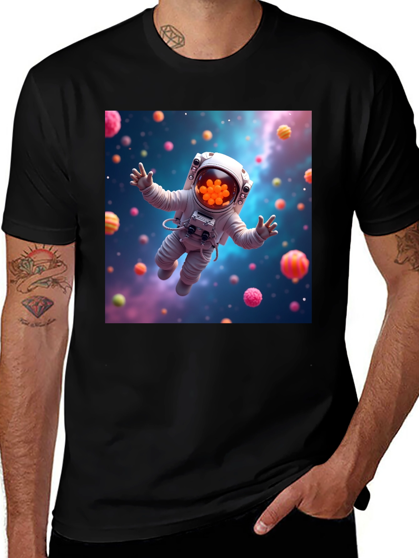 Variant 22 of Astronaut in Candy Space T-Shirt