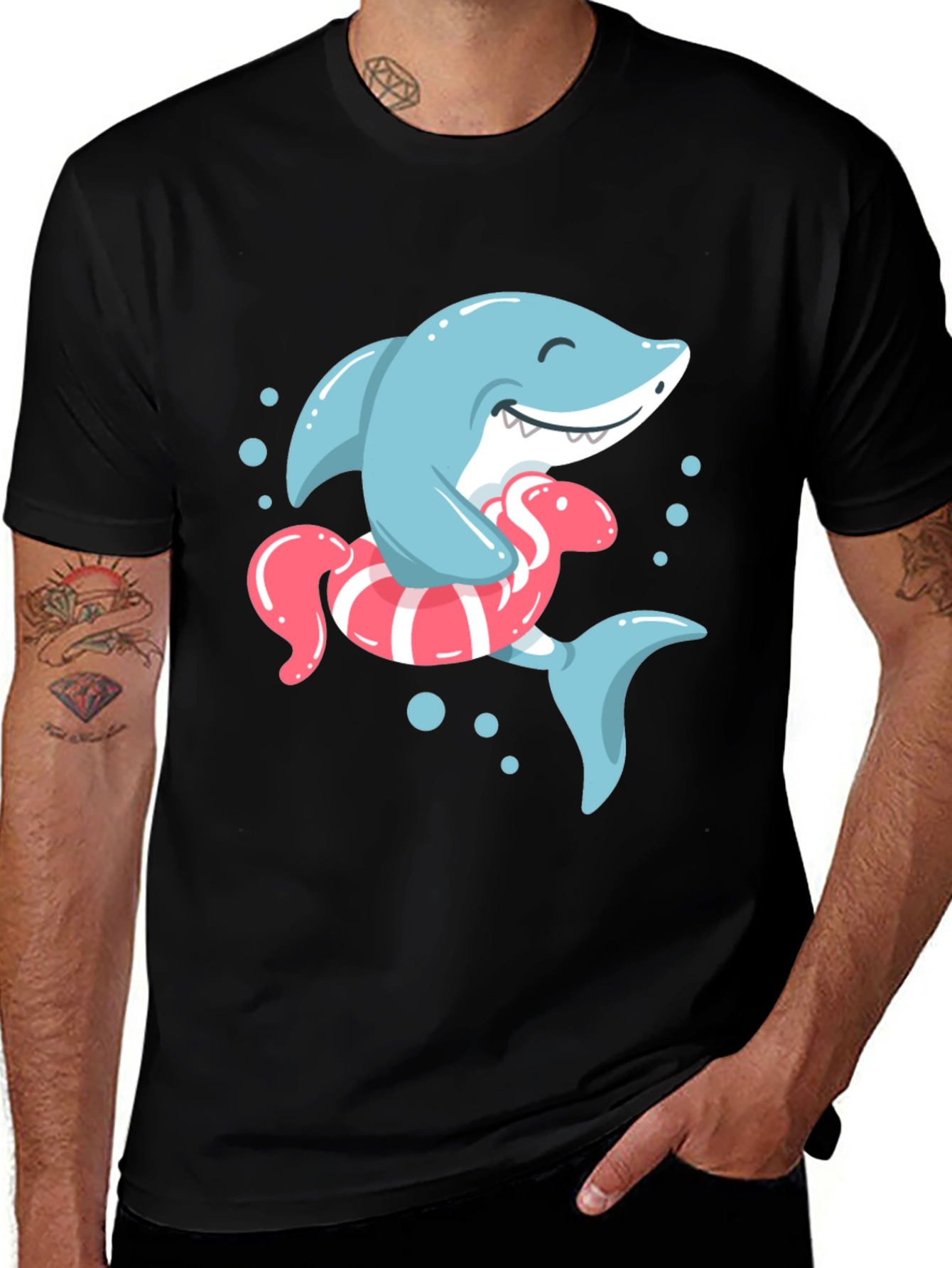 Variant 11 of Cute Shark with Swim Ring T-Shirt