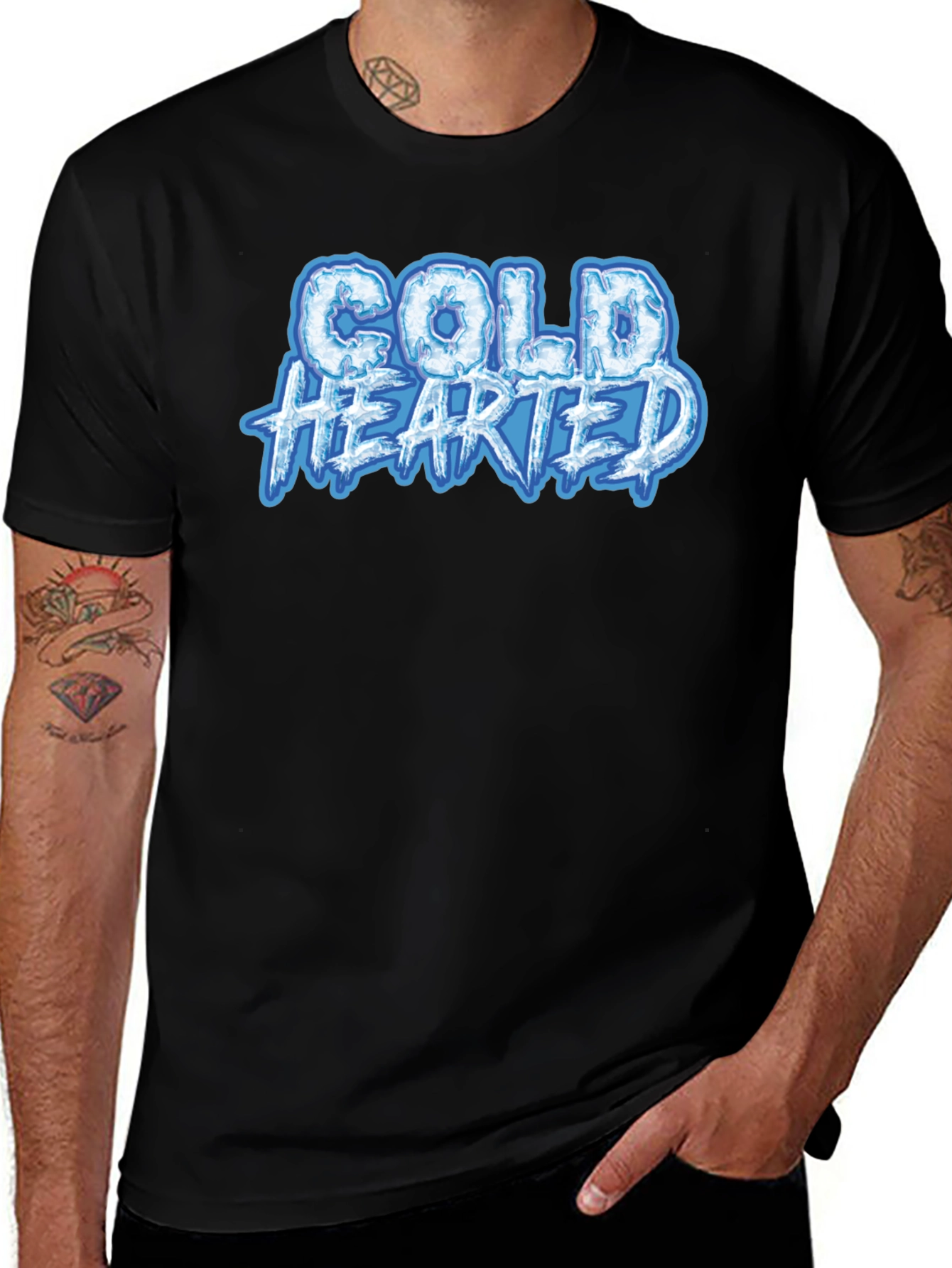 Variant 26 of Cold Hearted Graphic Tee - Black