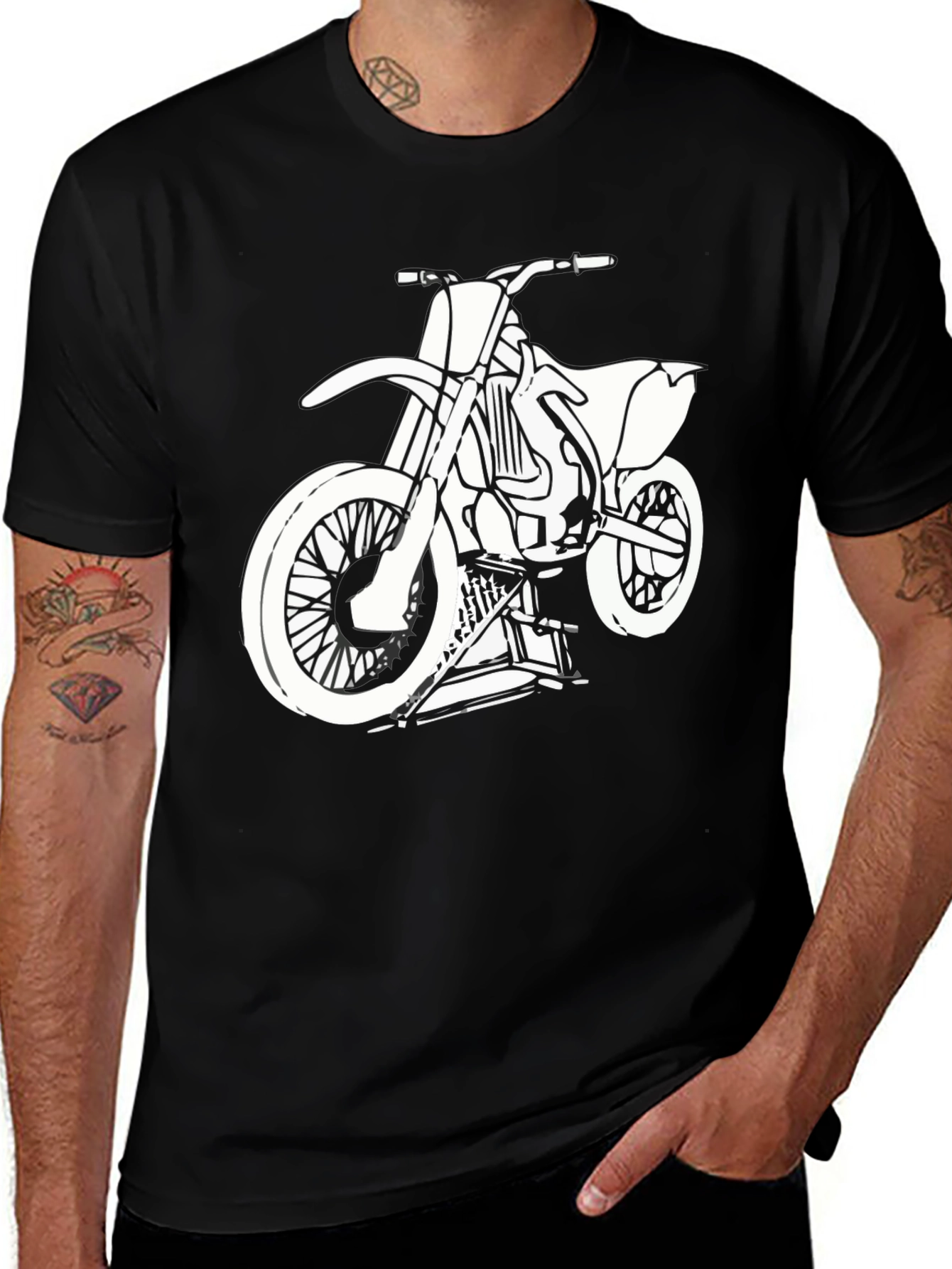 Variant 26 of Dirt Bike Graphic Tee - Black