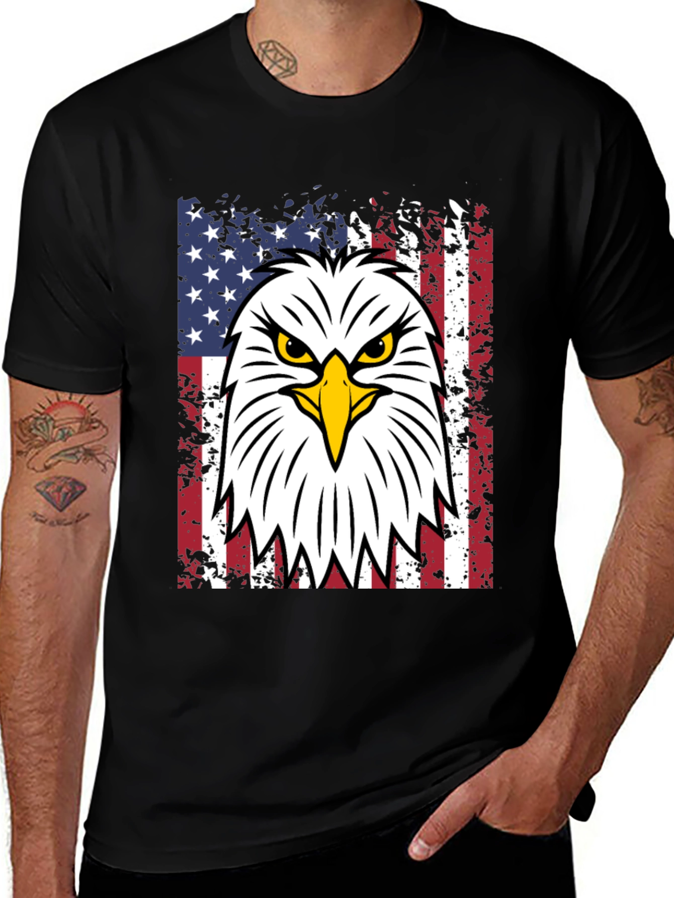 Variant 30 of Patriotic Eagle USA Flag Graphic T-Shirt