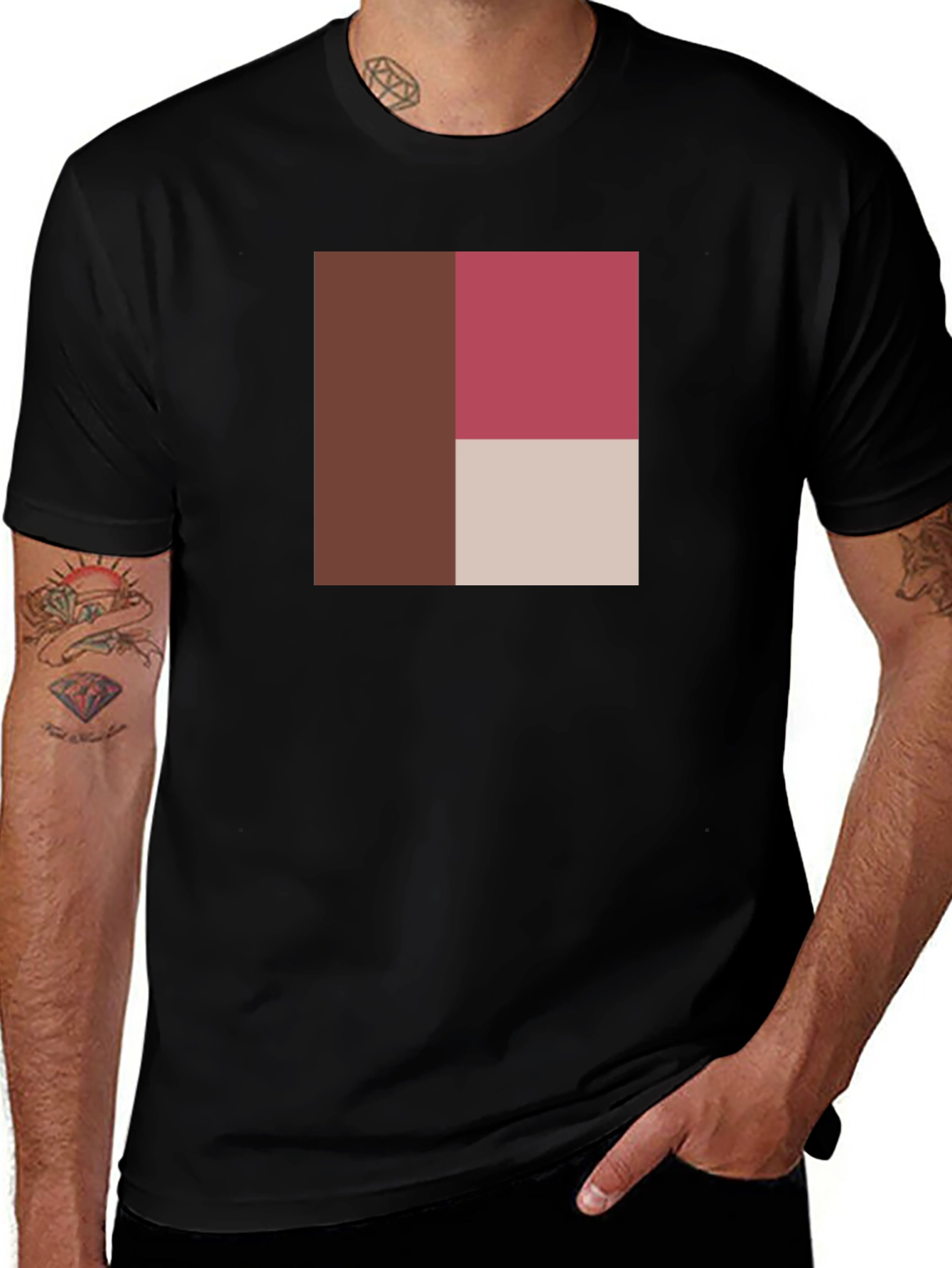 Variant 3 of Modern Geometric Color Block T-Shirt