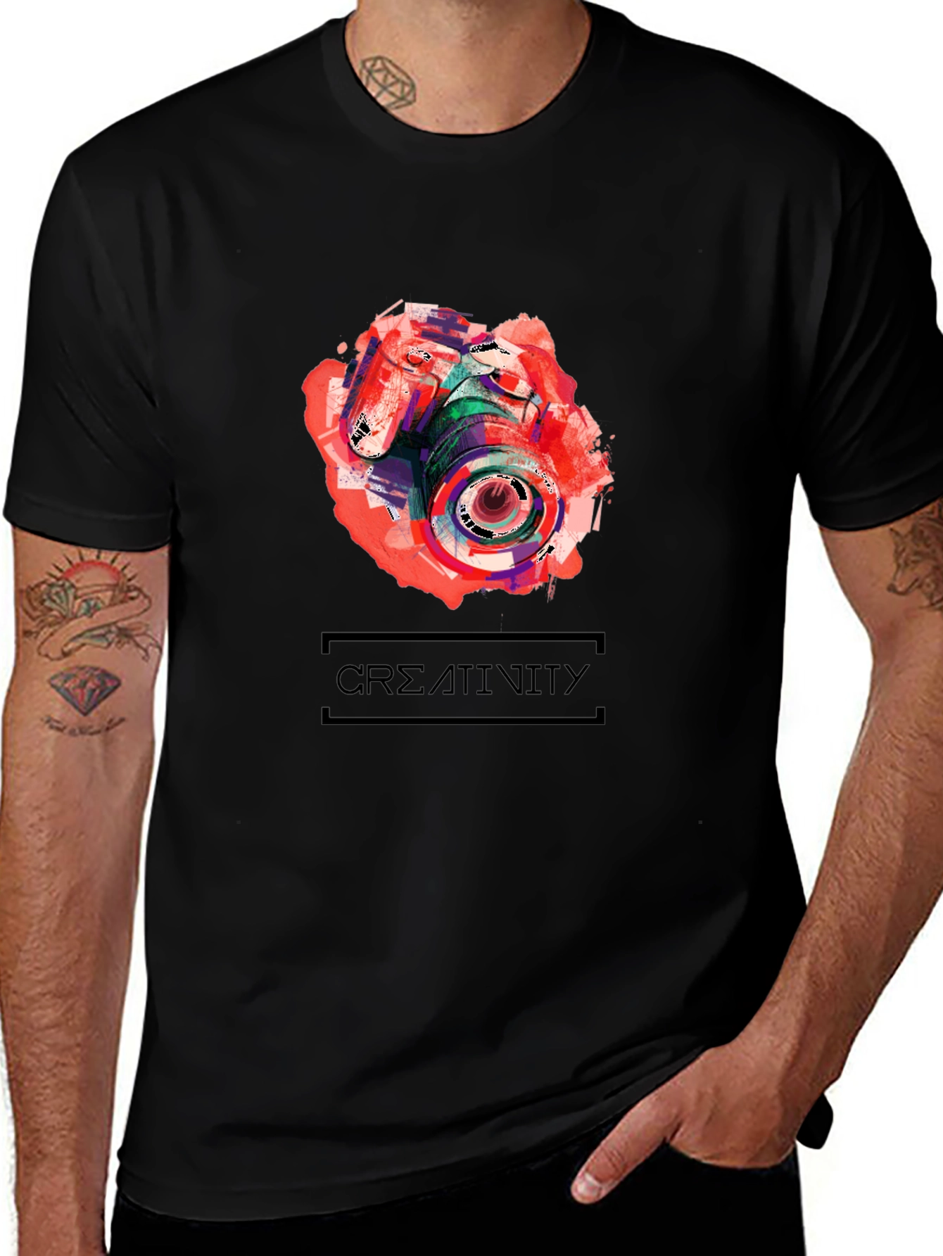 Variant 18 of Creativity Camera Graphic Tee - Black Unisex T-Shirt