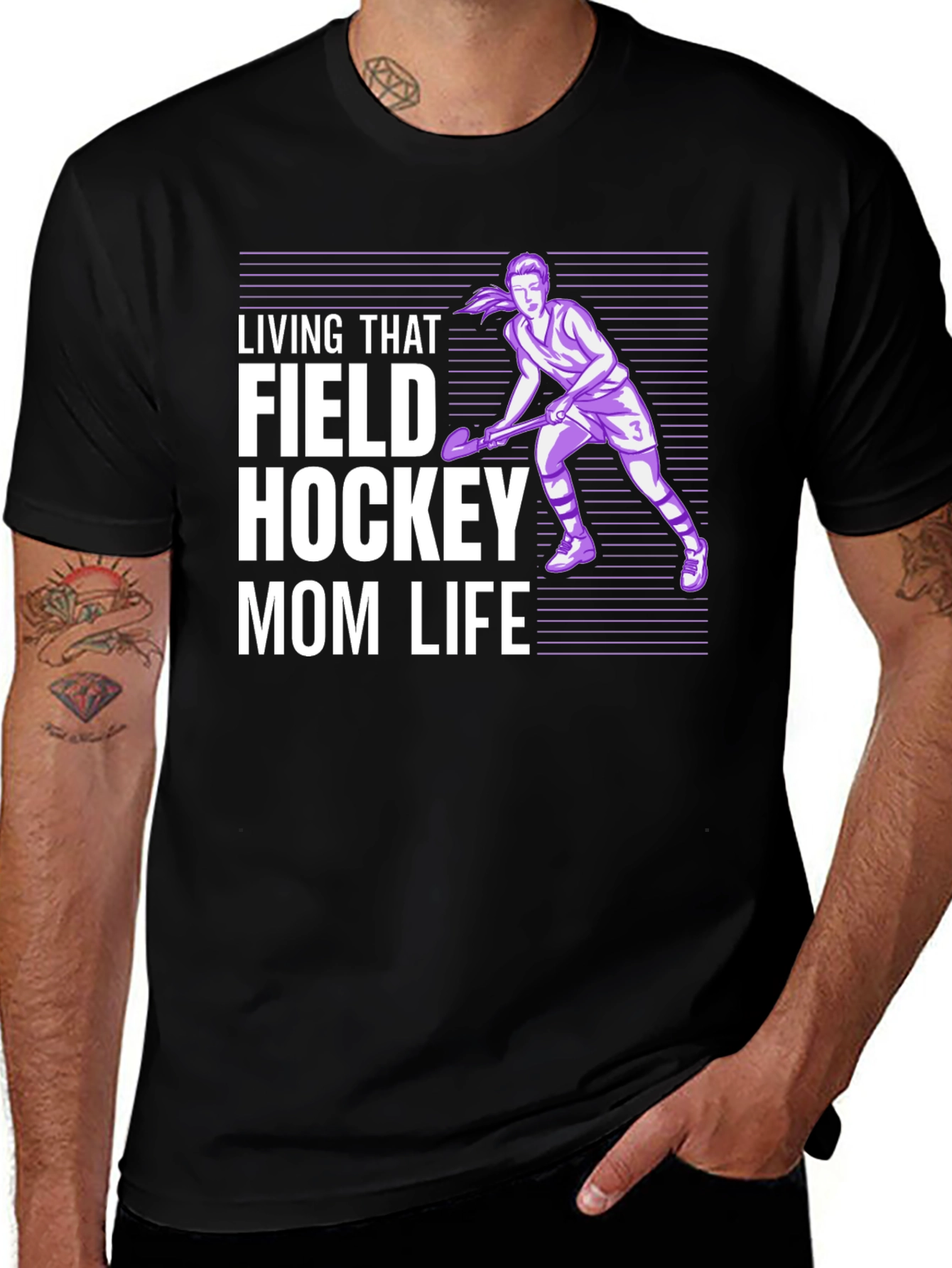 Black Field Hockey Mom Life Graphic Tee main image