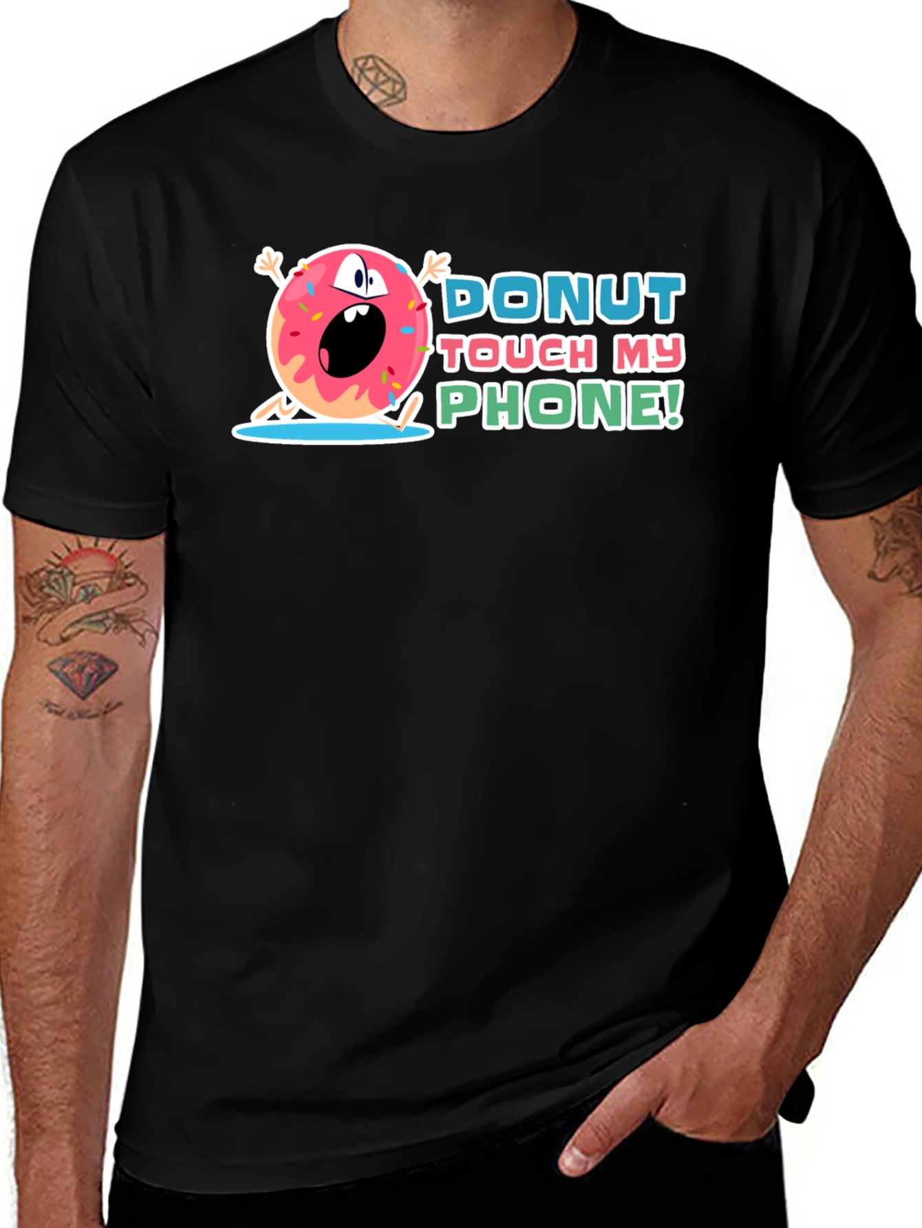 Variant 23 of Donut Touch My Phone Graphic Tee