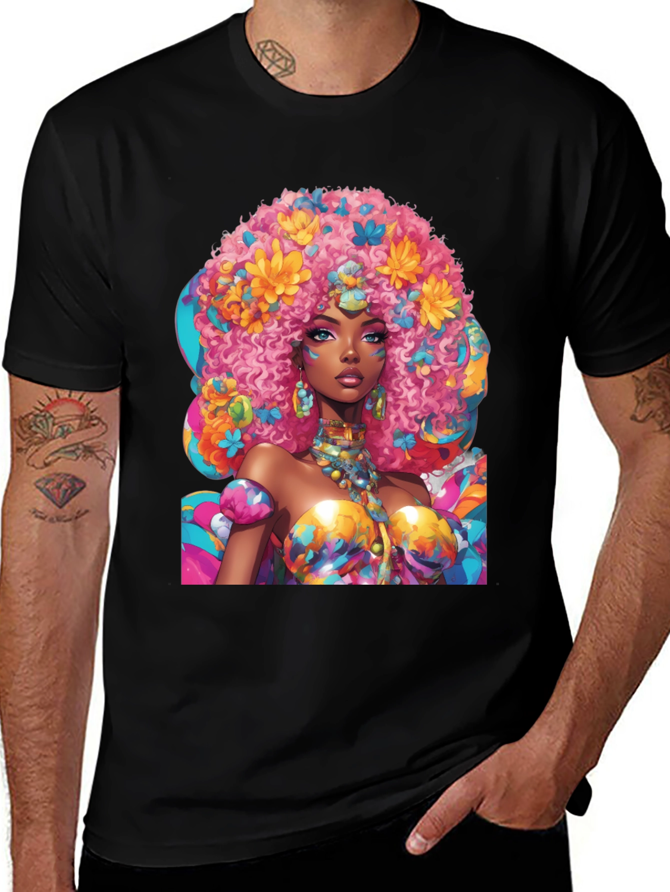Variant 18 of Vibrant Afro-Art T-Shirt