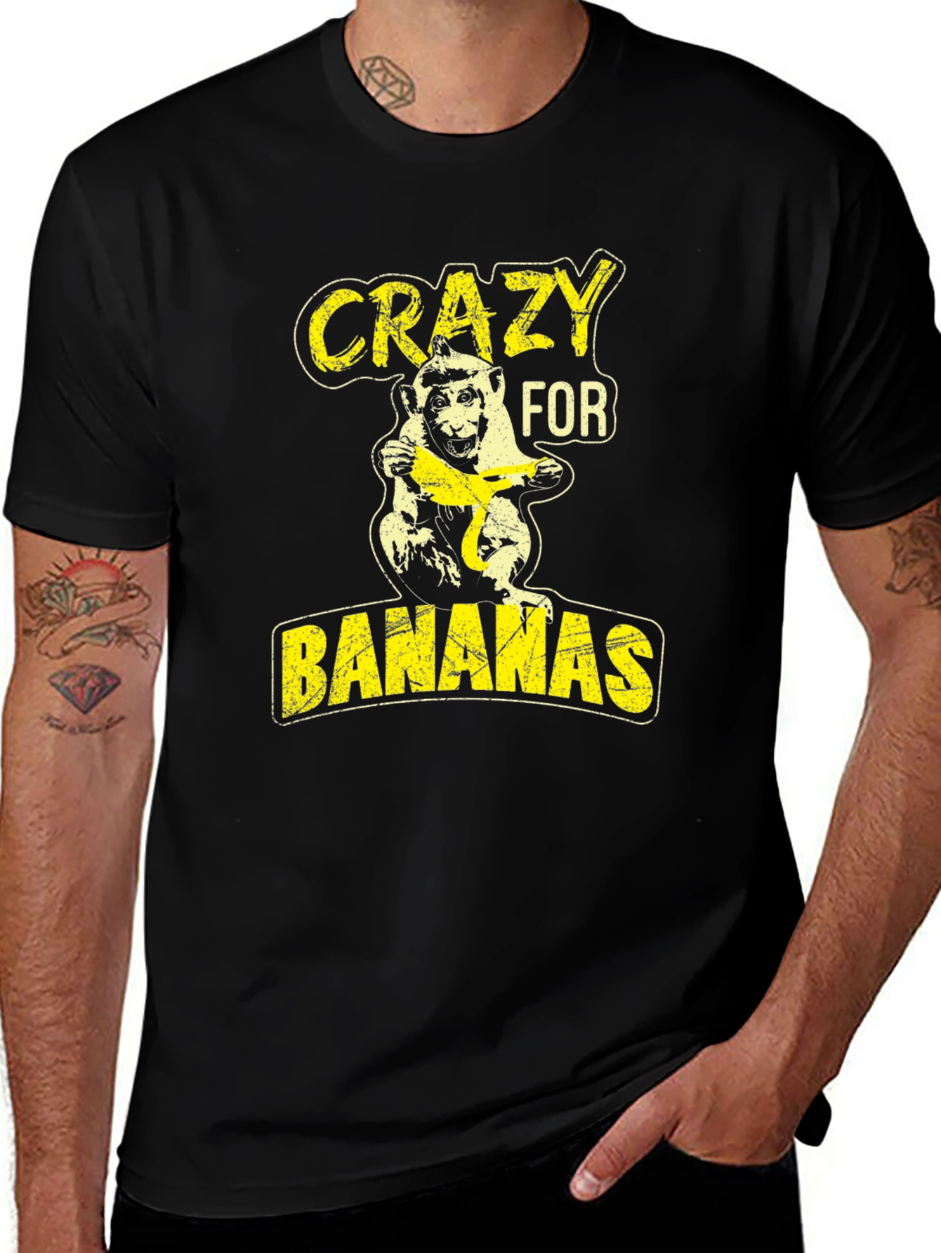 Variant 25 of Crazy for Bananas T-Shirt: Monkey Graphic Tee