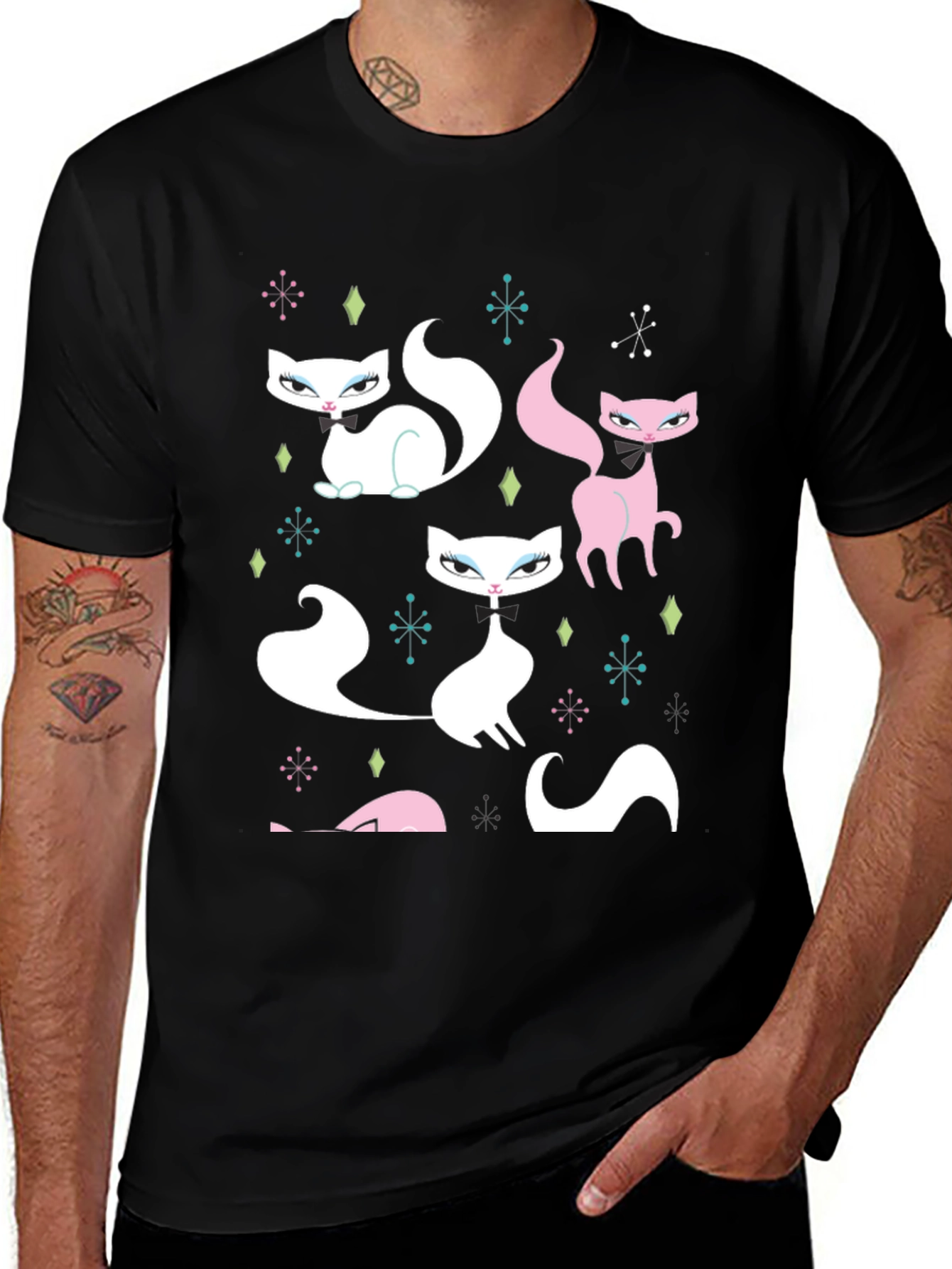 Variant 8 of Retro Cat T-Shirt - Mid-Century Modern Style