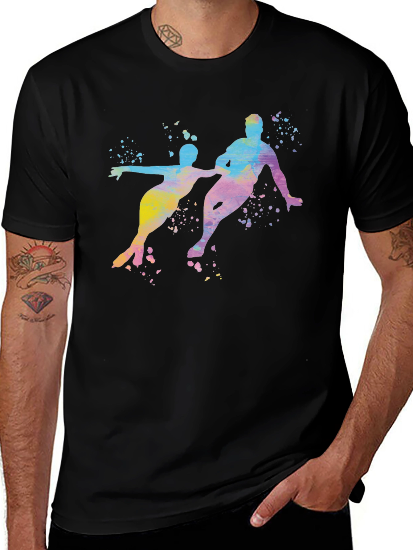 Variant 4 of Watercolor Ice Skating T-Shirt