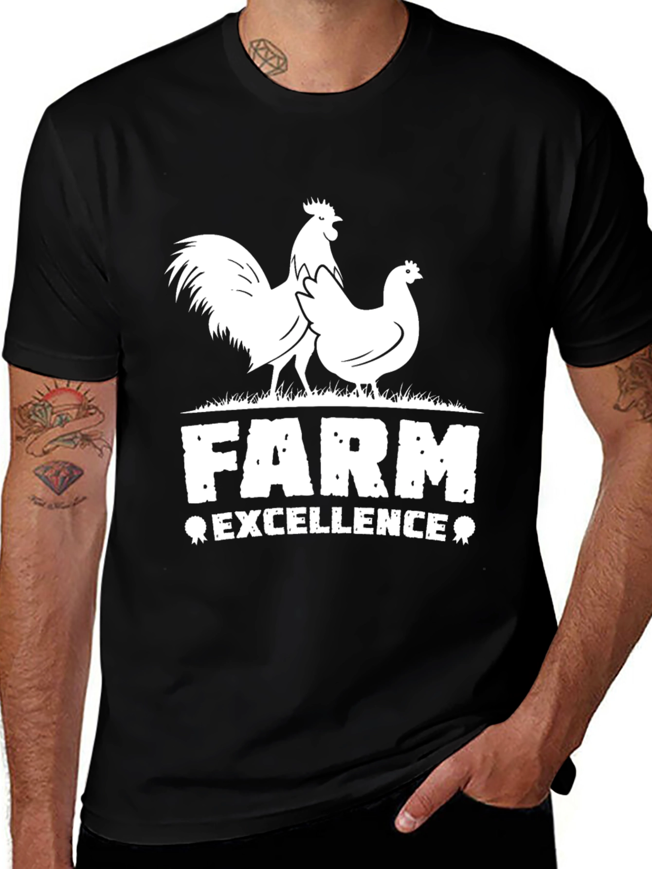 Variant 7 of Farm Excellence Graphic Tee - Black Cotton Blend