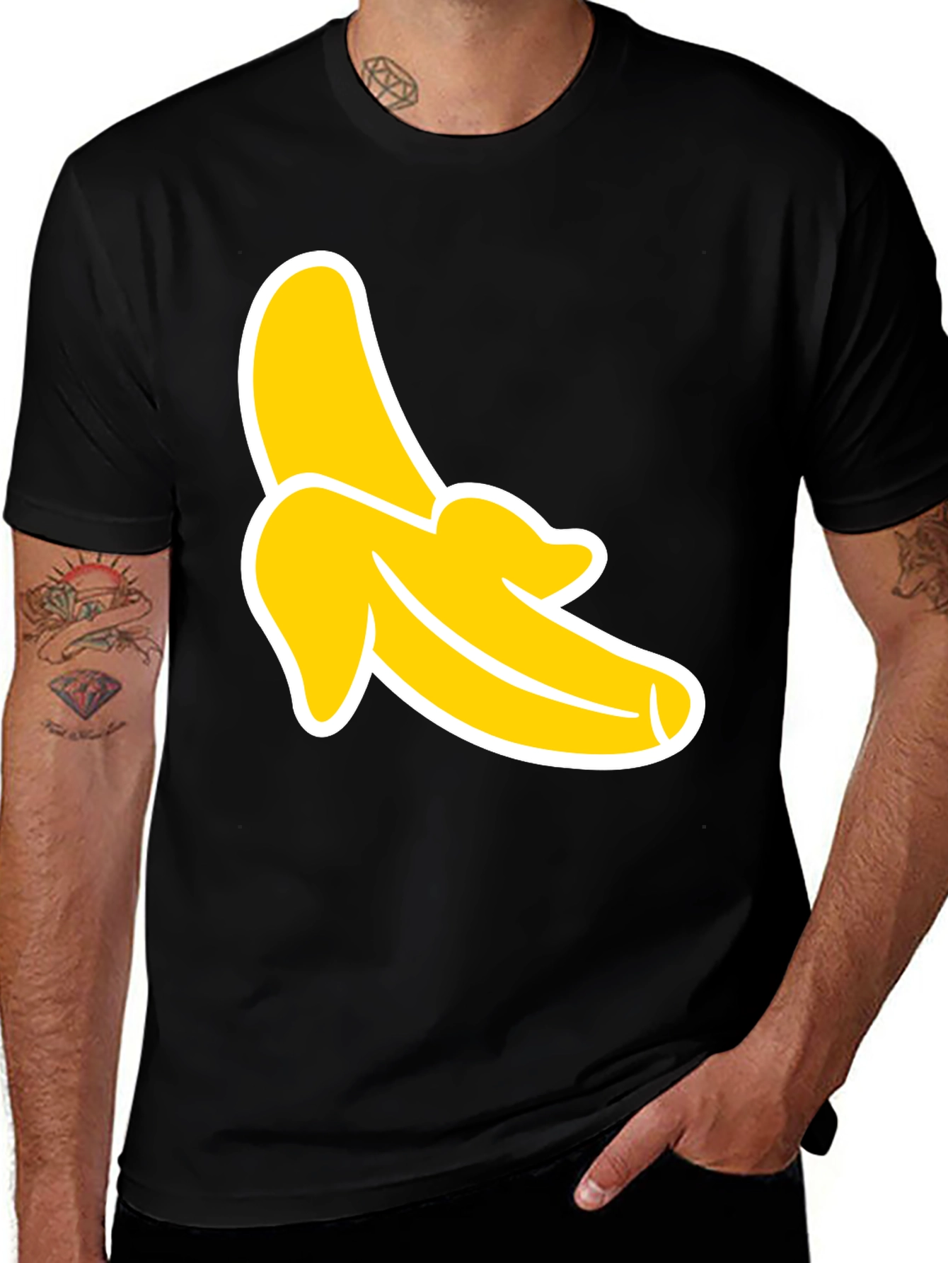 Black Banana Graphic Tee - Black Cotton T-Shirt main image