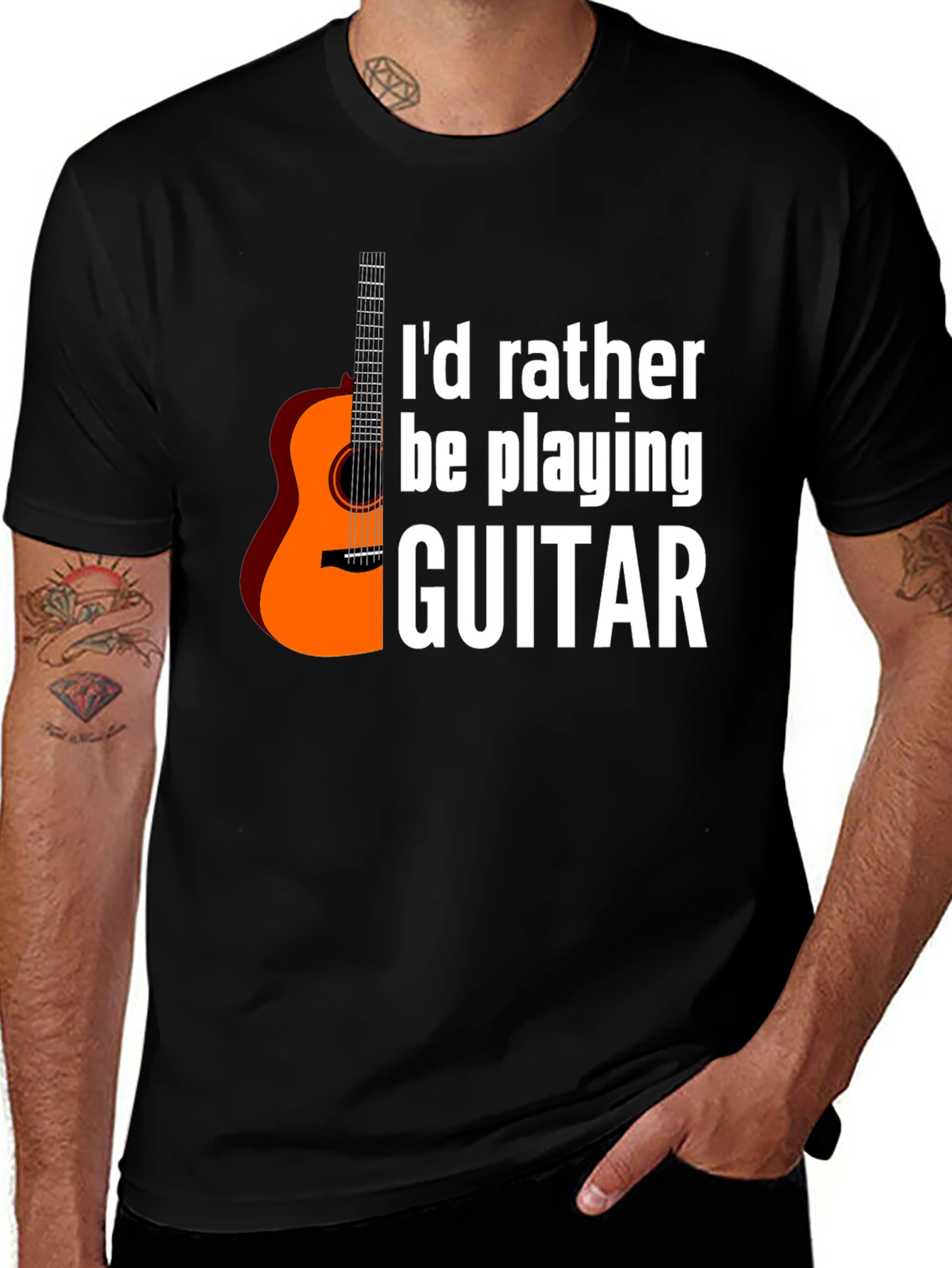 Variant 7 of I'd Rather Be Playing Guitar Graphic T-Shirt