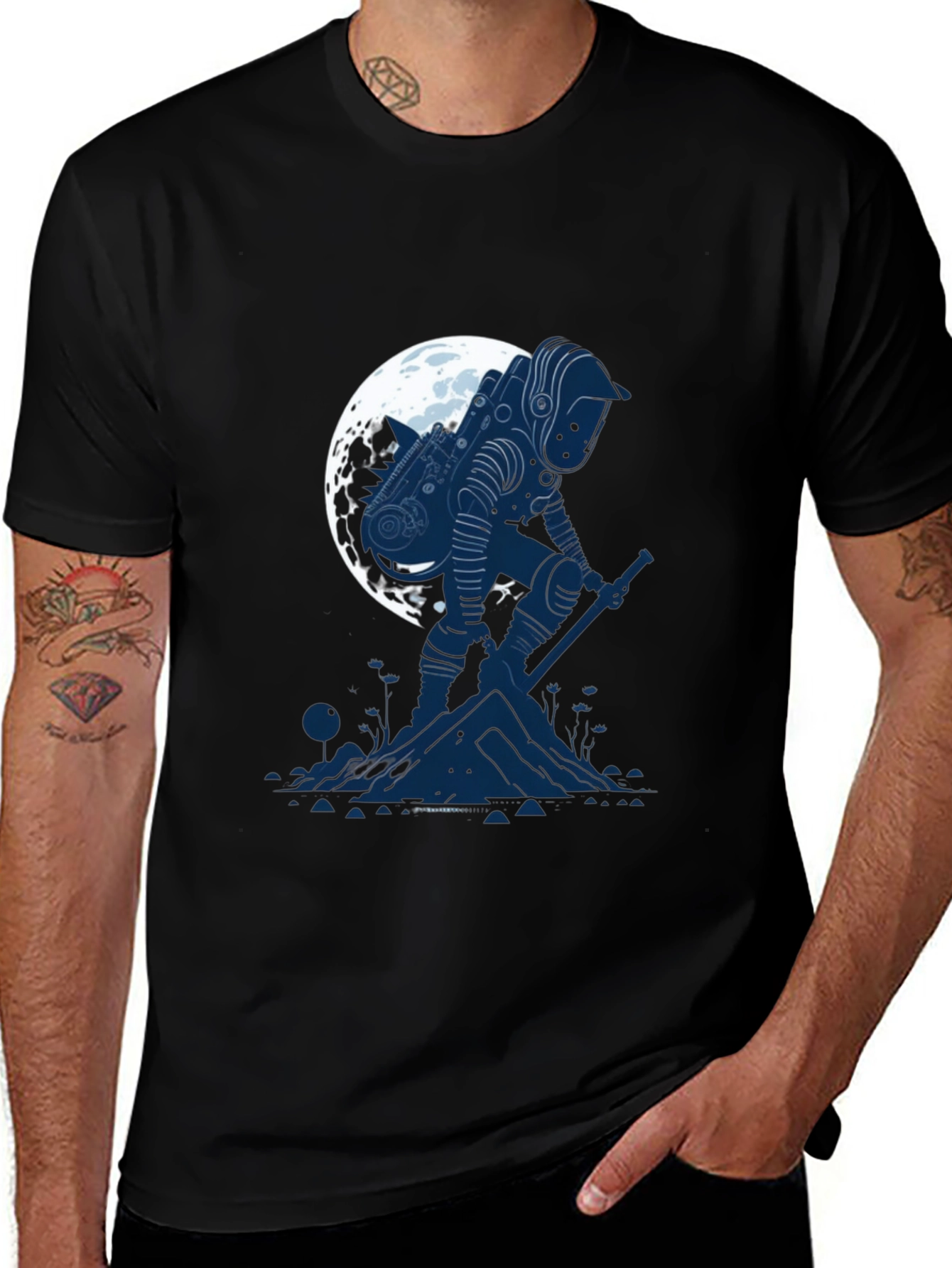 Variant 24 of Astronaut Moon T-Shirt - Sci-Fi Graphic Tee
