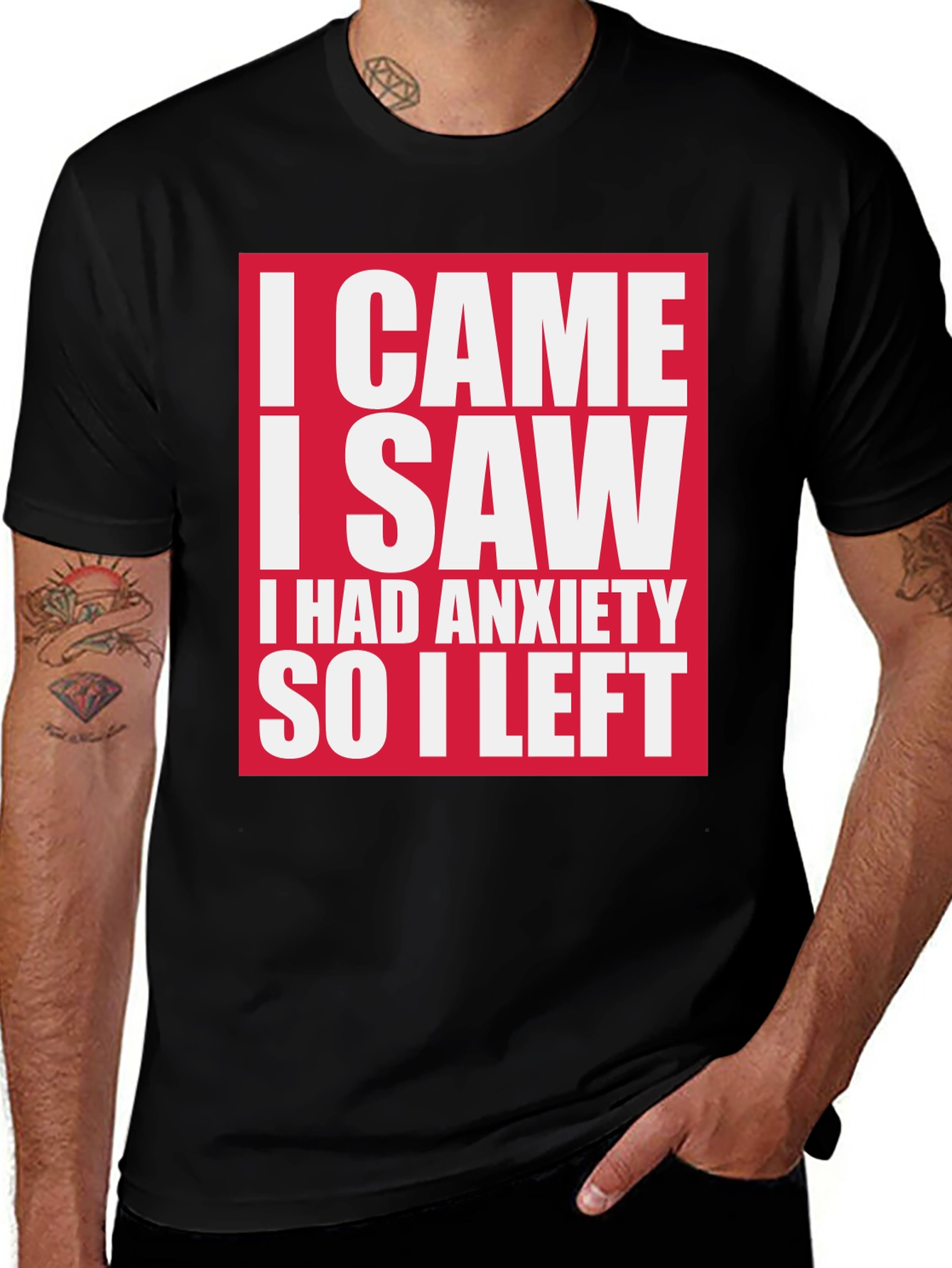 Anxiety Statement Graphic Tee - Black