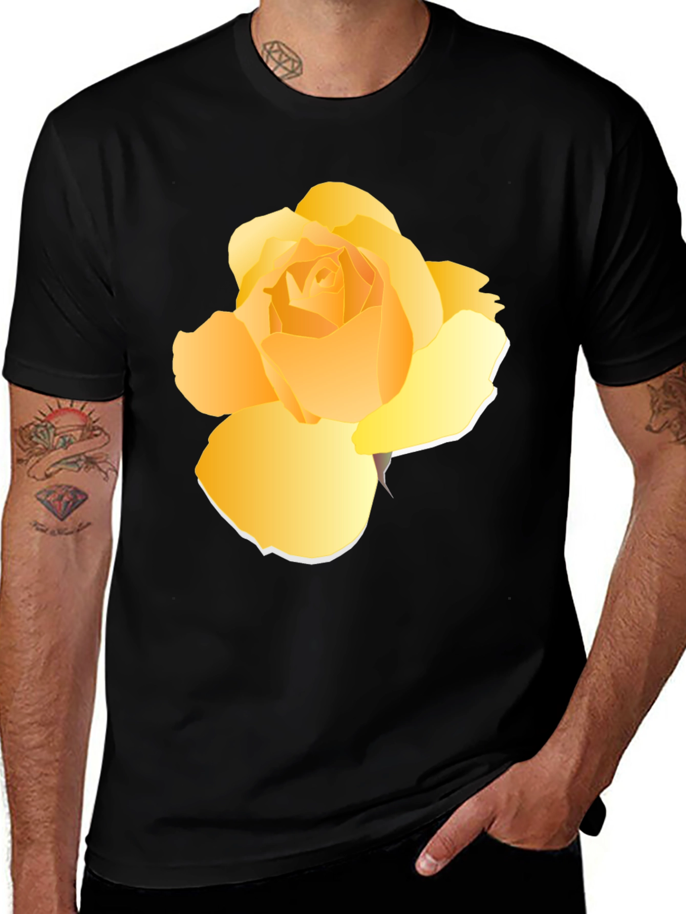 Variant 2 of Rose Graphic Tee - Elegant Floral Design
