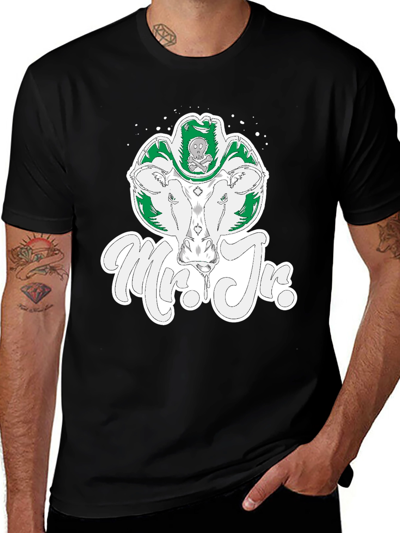 Variant 10 of Mr. Jr. Cow Skull T-Shirt - Black