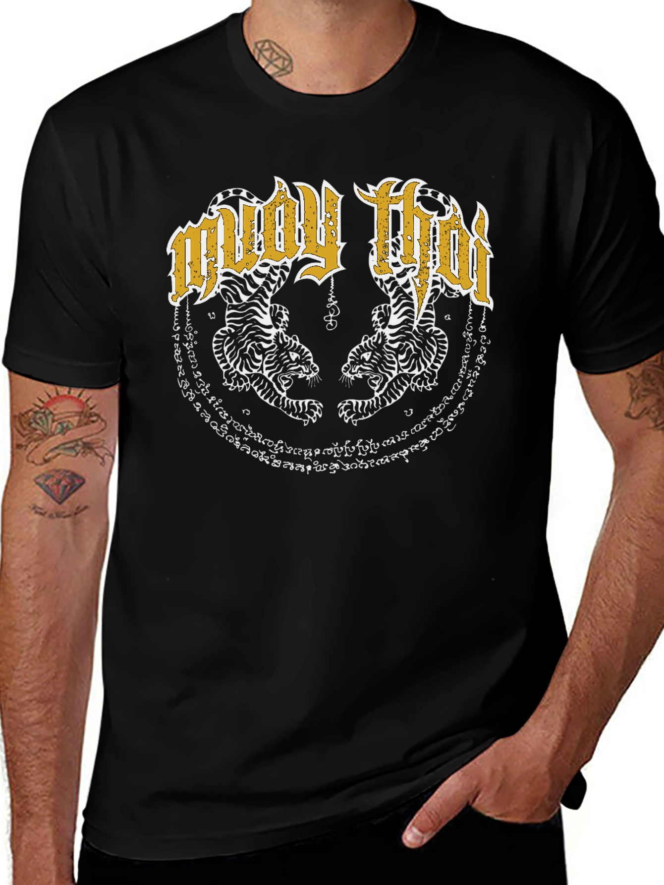 Muay Thai Tiger Graphic Tee - Black