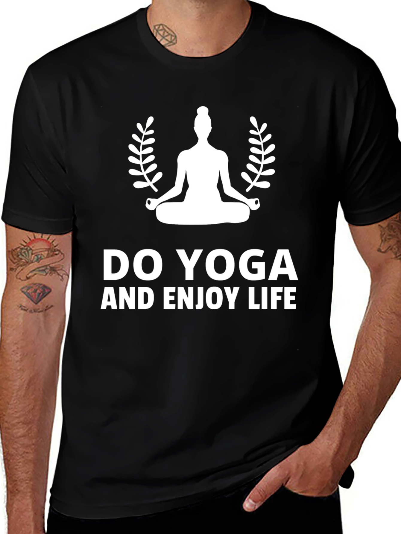 Variant 25 of Do Yoga Enjoy Life Graphic Tee - Black