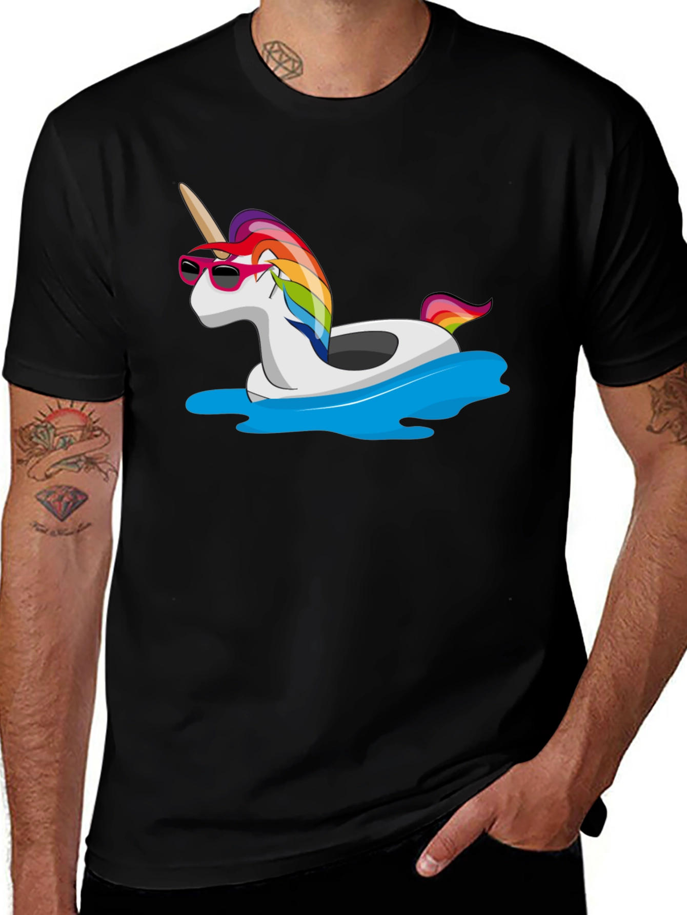 Variant 29 of Unicorn Pool Float Graphic Tee