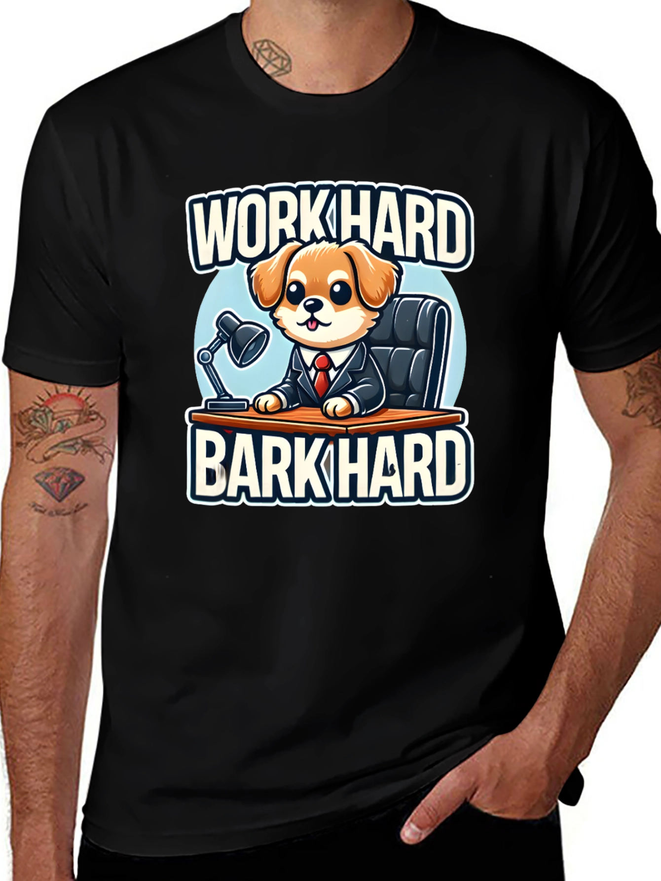 Variant 24 of Work Hard Bark Hard Dog T-Shirt