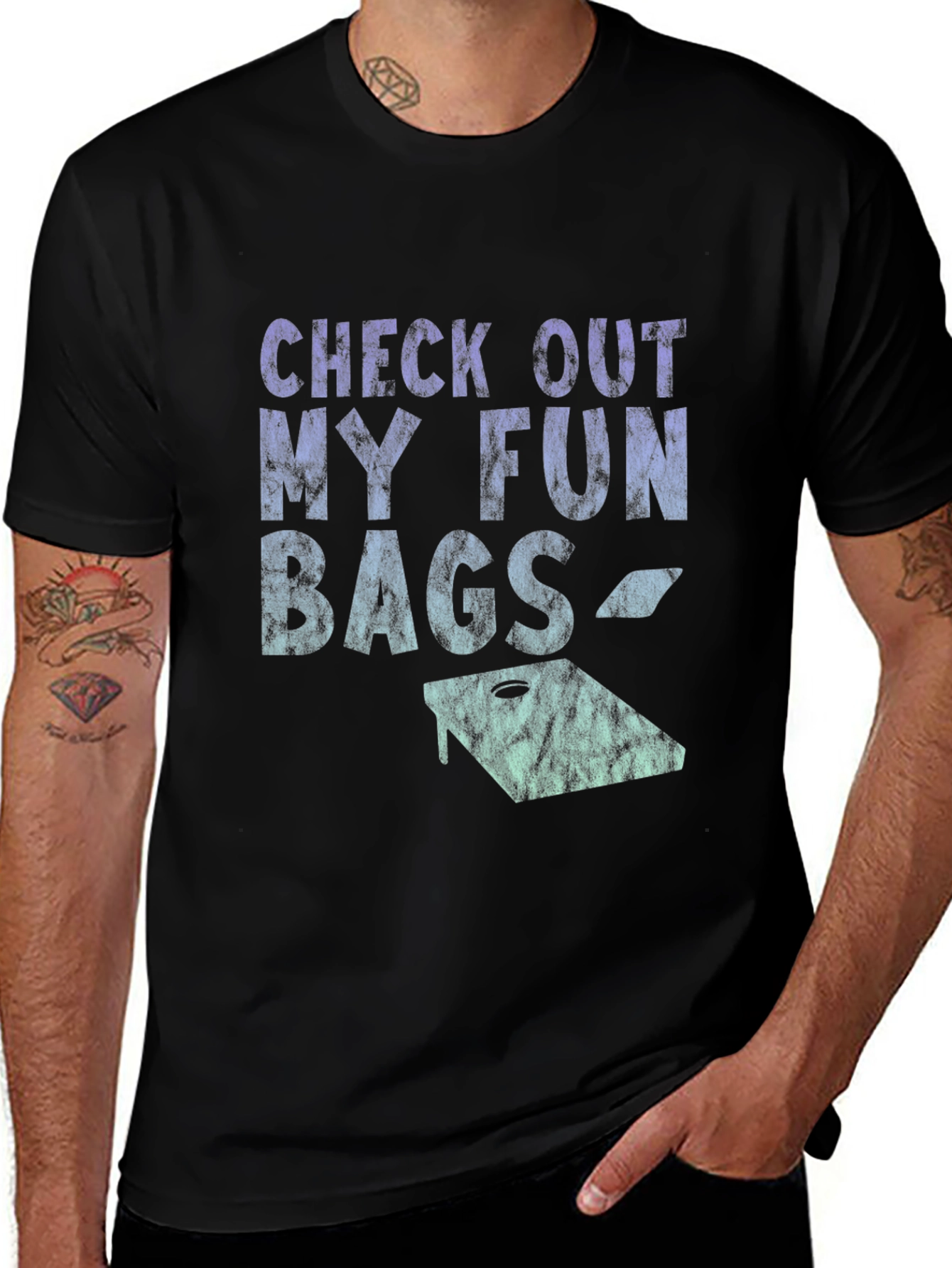 Variant 5 of Fun Bags Cornhole T-Shirt - Novelty Tee
