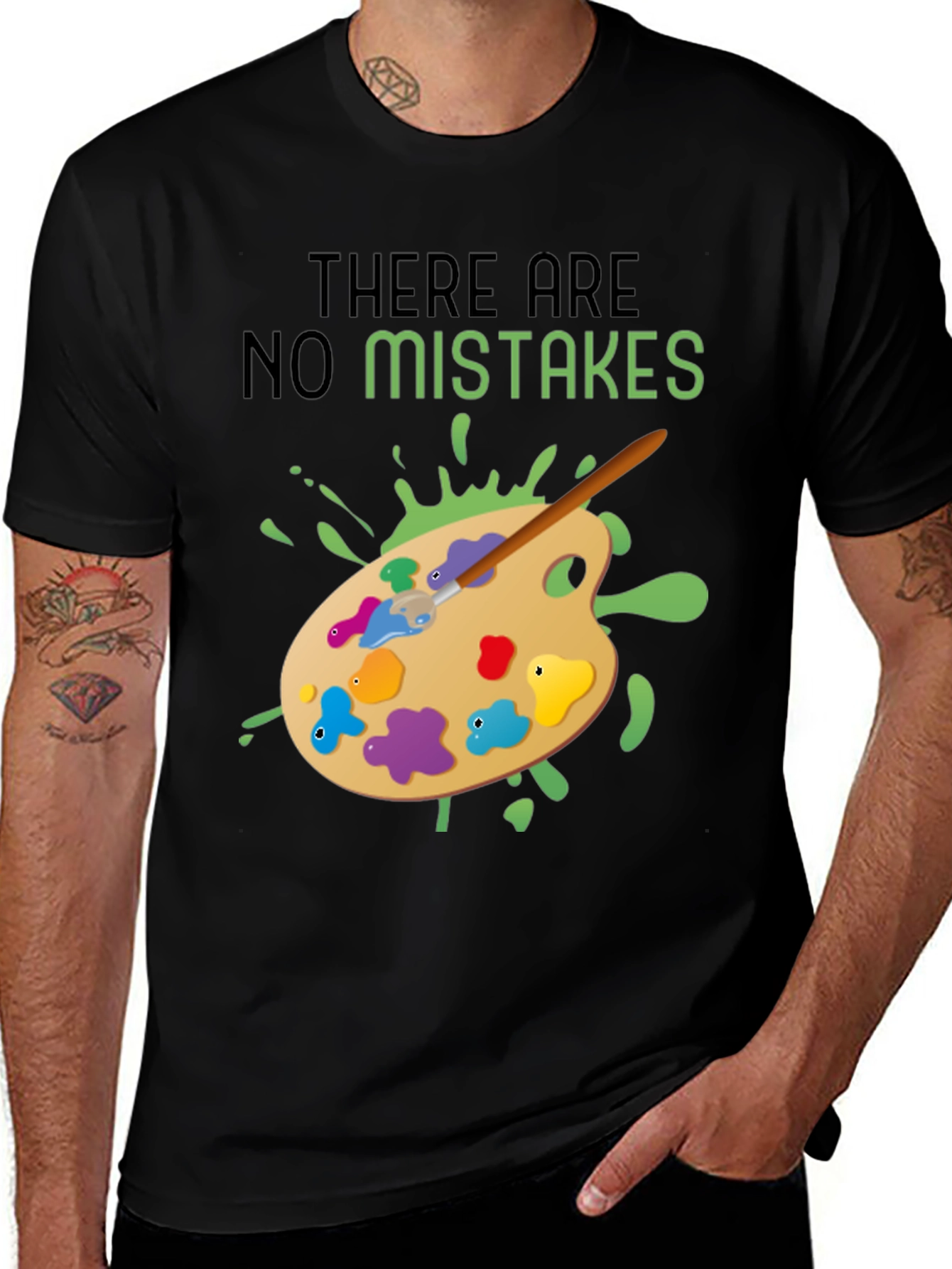 Variant 24 of Artistic "No Mistakes" Graphic Tee - Black