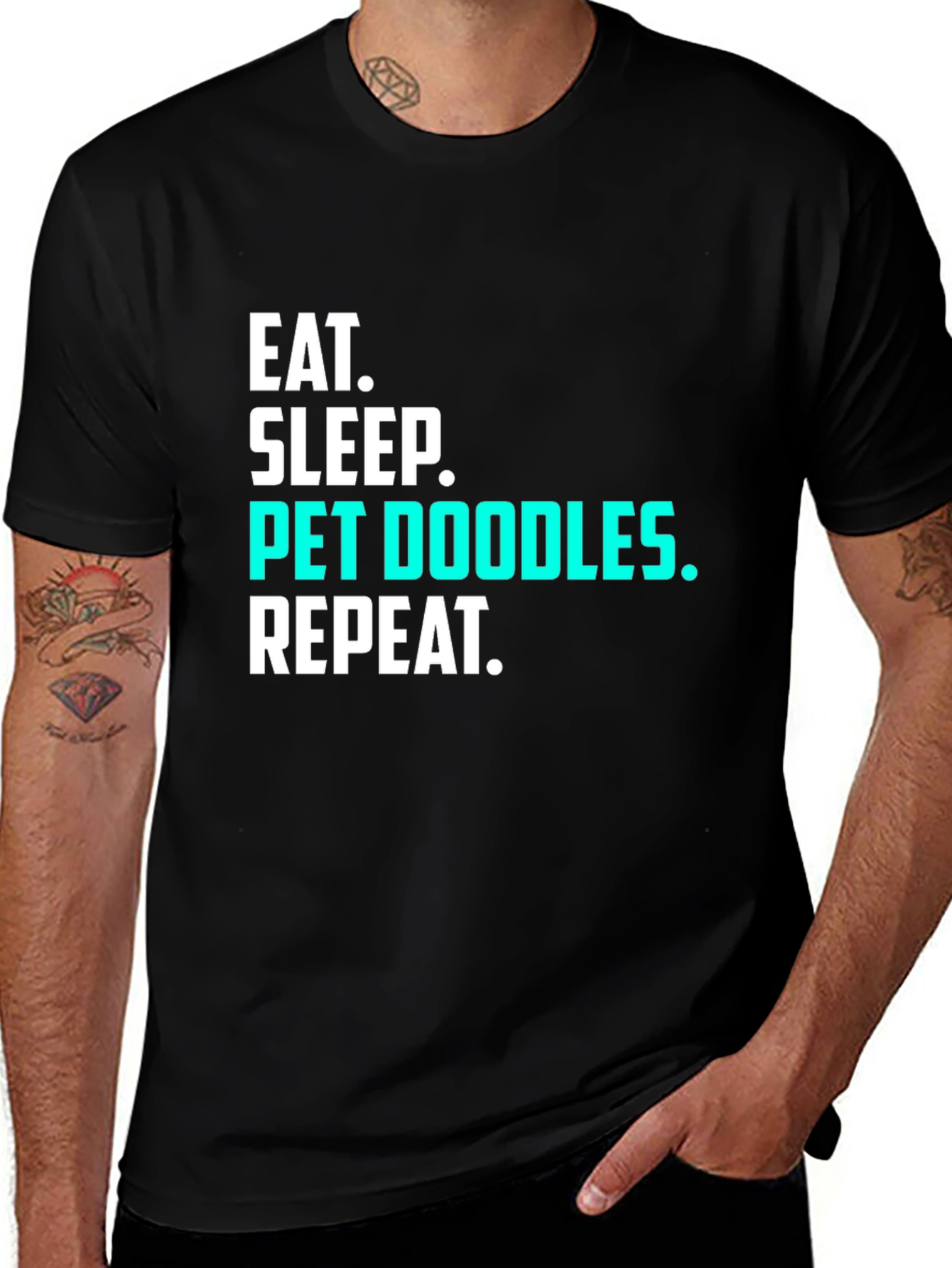 Variant 7 of Eat Sleep Pet Doodles Repeat Black T-Shirt