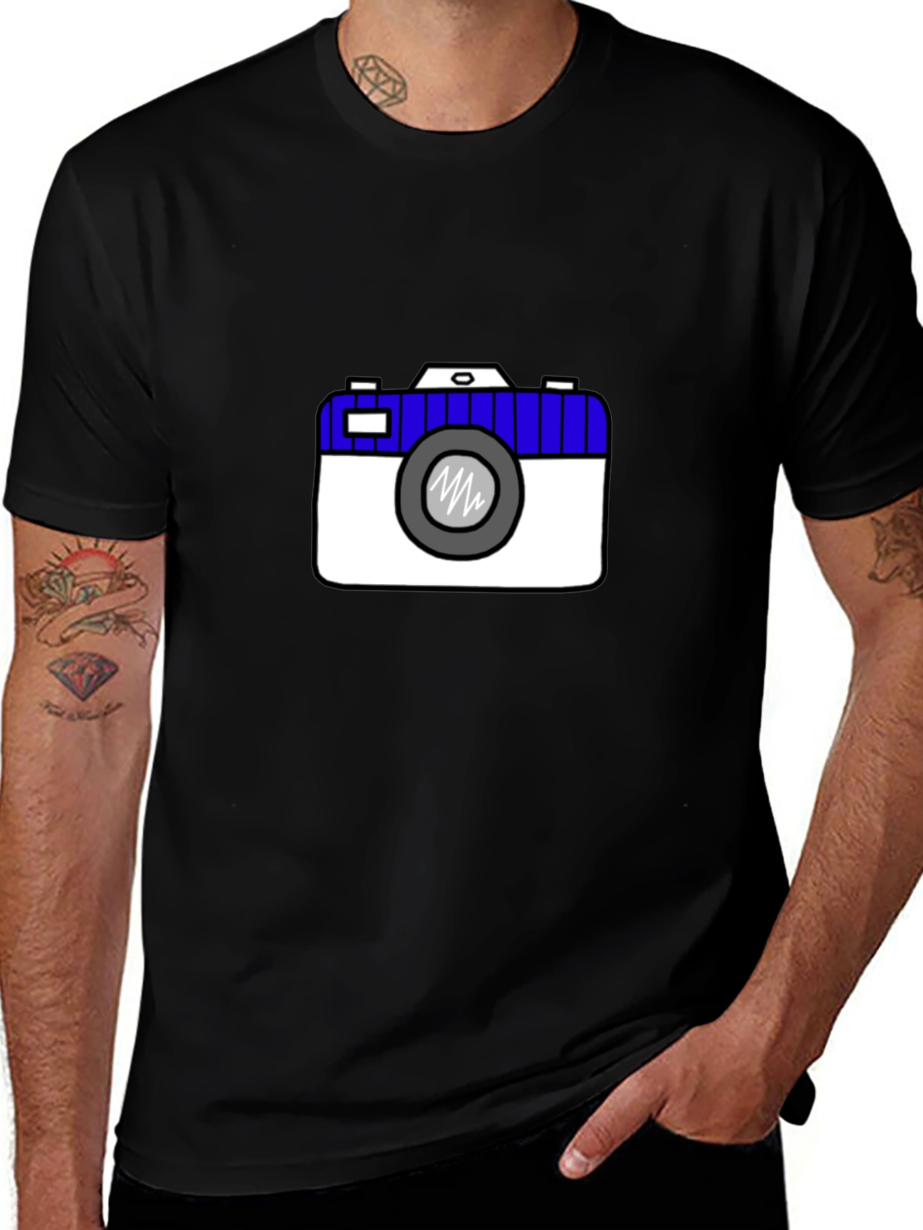 Variant 15 of Camera Graphic Tee - Men's Black T-Shirt