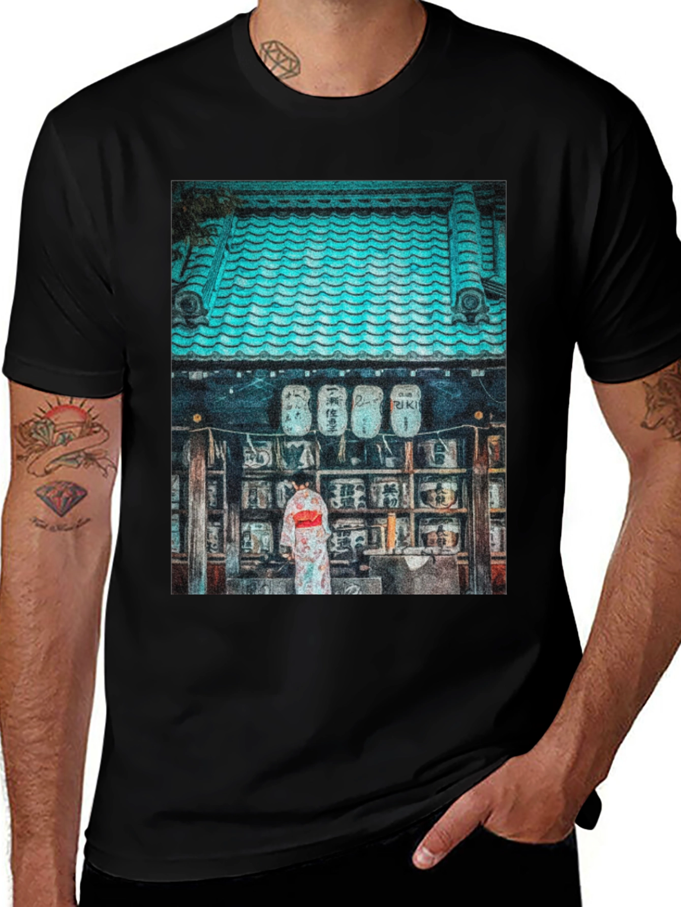 Japanese Temple Print T-Shirt