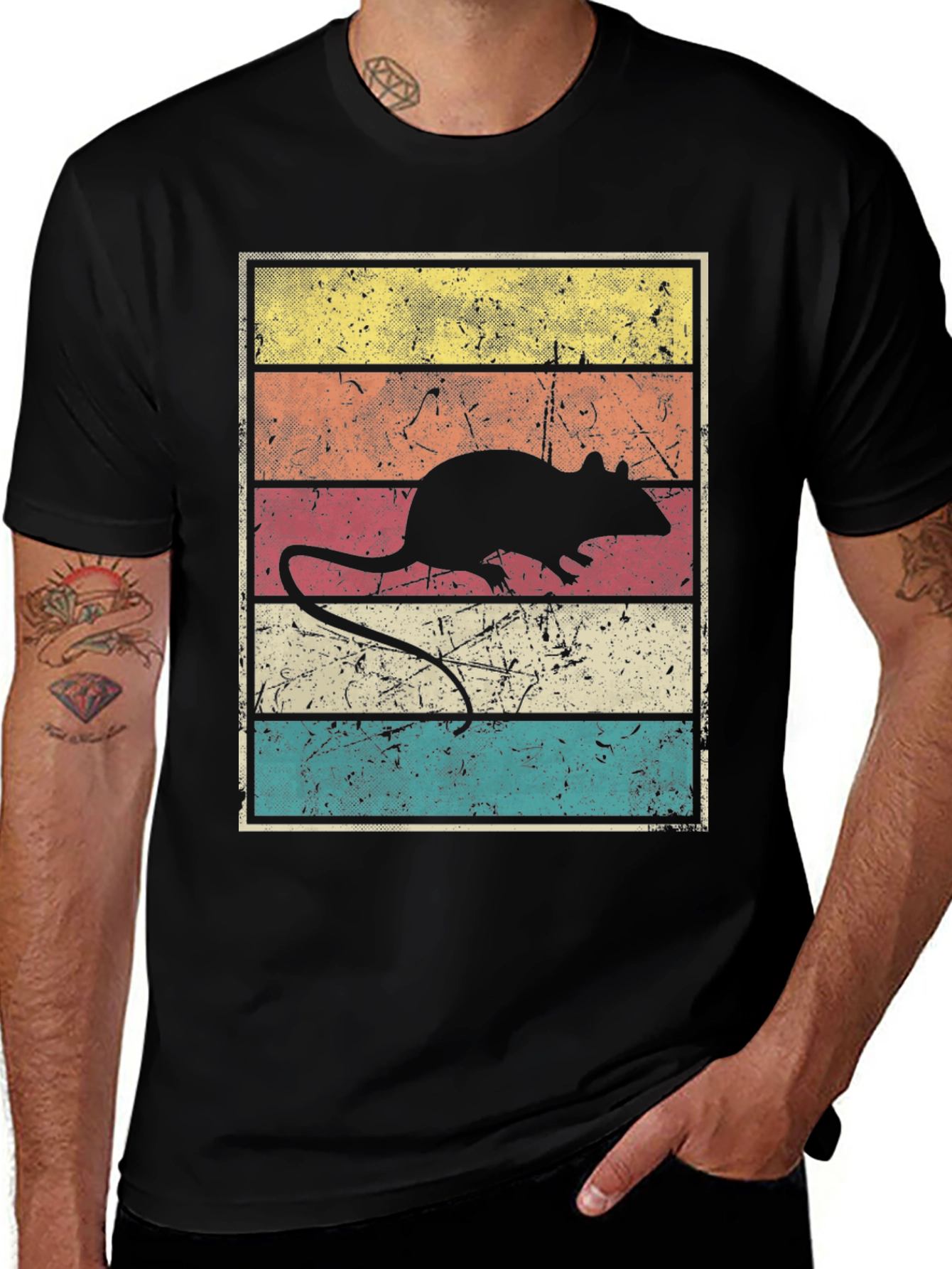 Variant 2 of Retro Rat Graphic T-Shirt - Vintage Style Tee