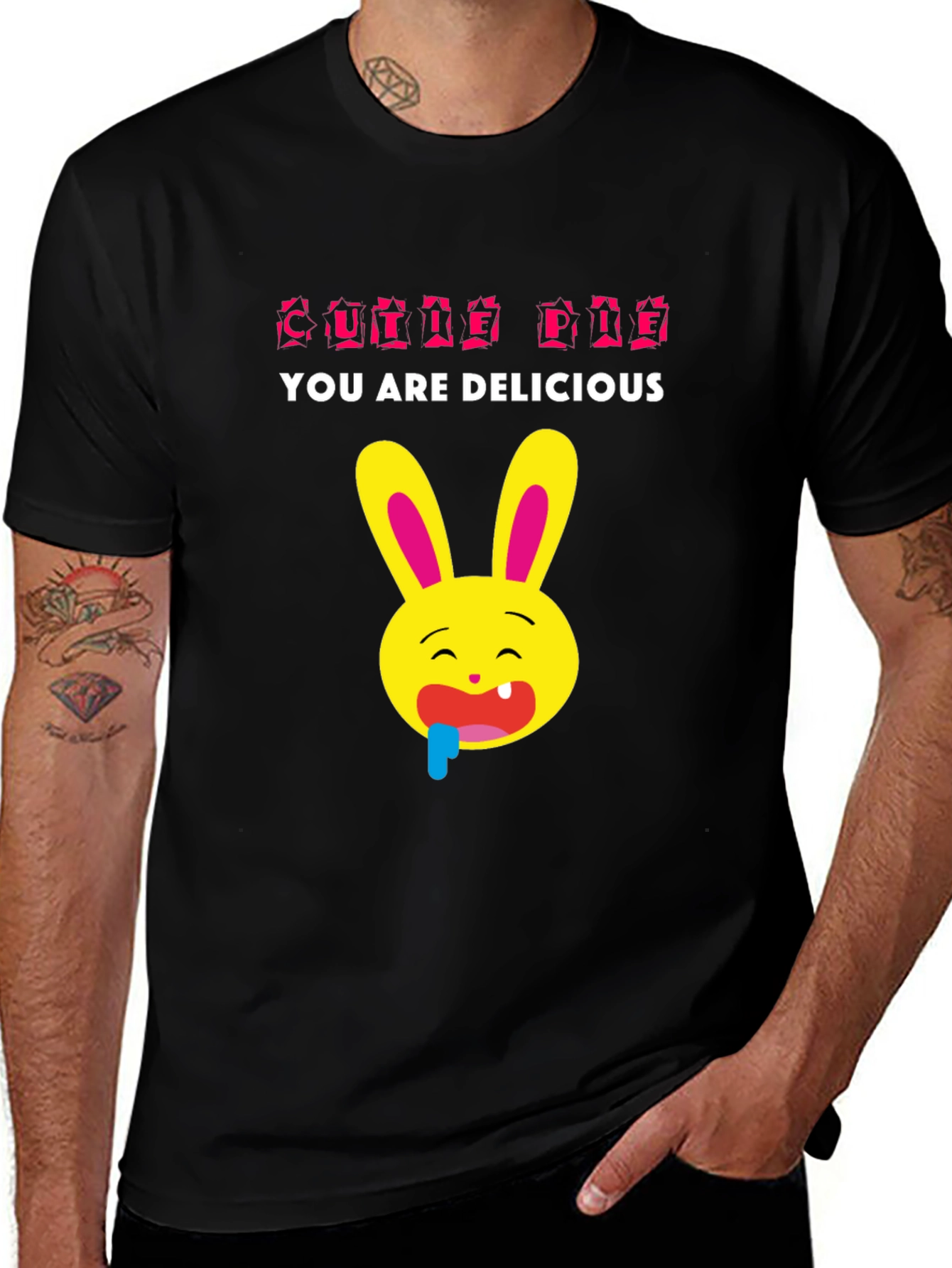 Variant 5 of Cute Pie Delicious Black T-Shirt