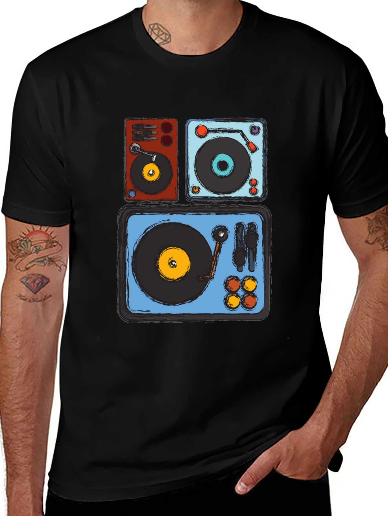 Variant 20 of Retro Turntable Graphic Tee - DJ Music Lover Shirt