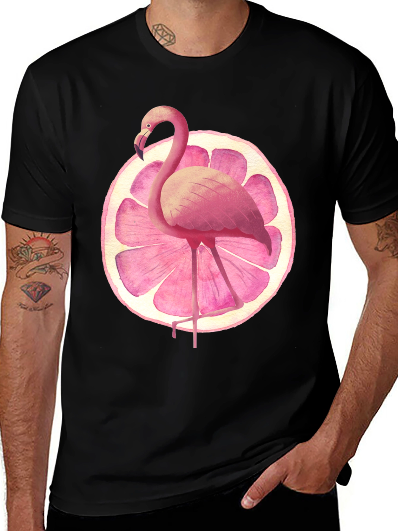 Variant 12 of Flamingo Grapefruit Graphic Tee - Stylish & Unique