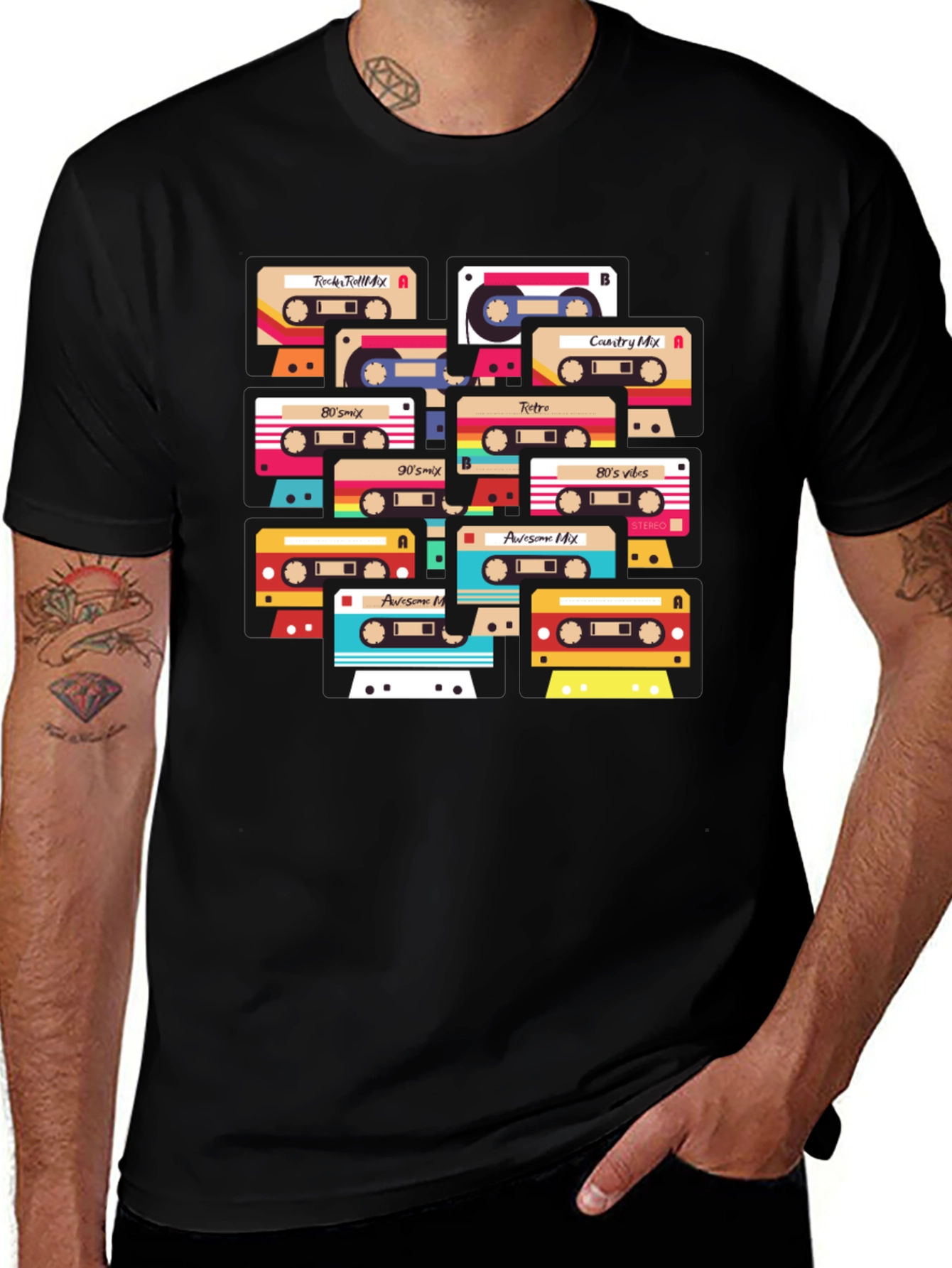 Variant 27 of Retro Cassette Mix Tape Graphic Tee