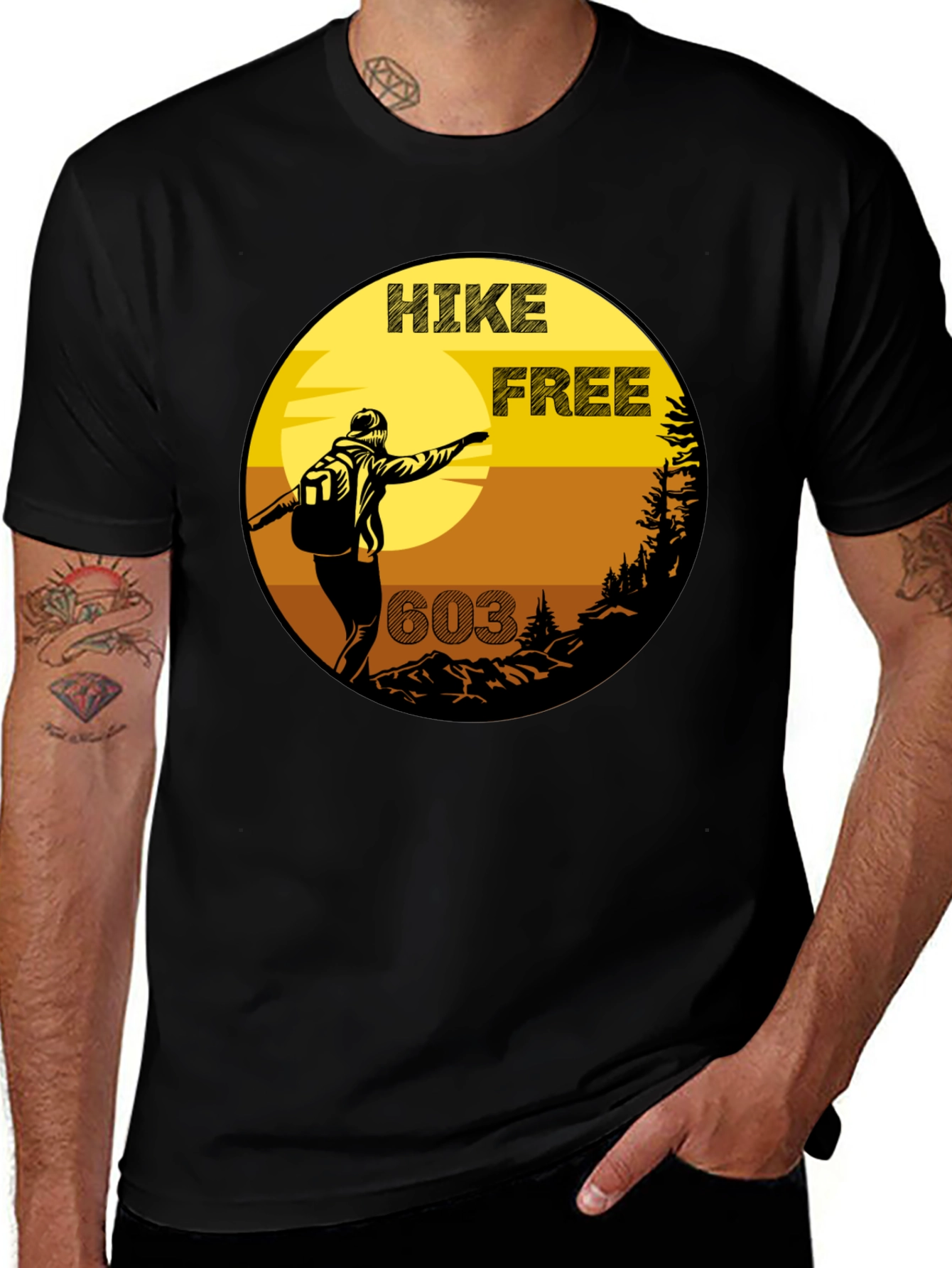 Variant 27 of Hike Free 603 Graphic Tee - Outdoor Adventure Shirt