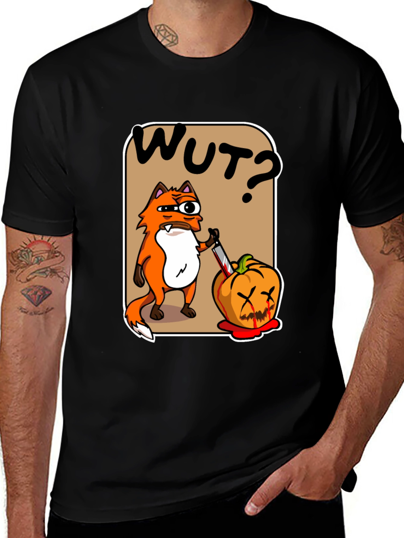 Variant 27 of WUT? Fox Halloween Pumpkin T-Shirt